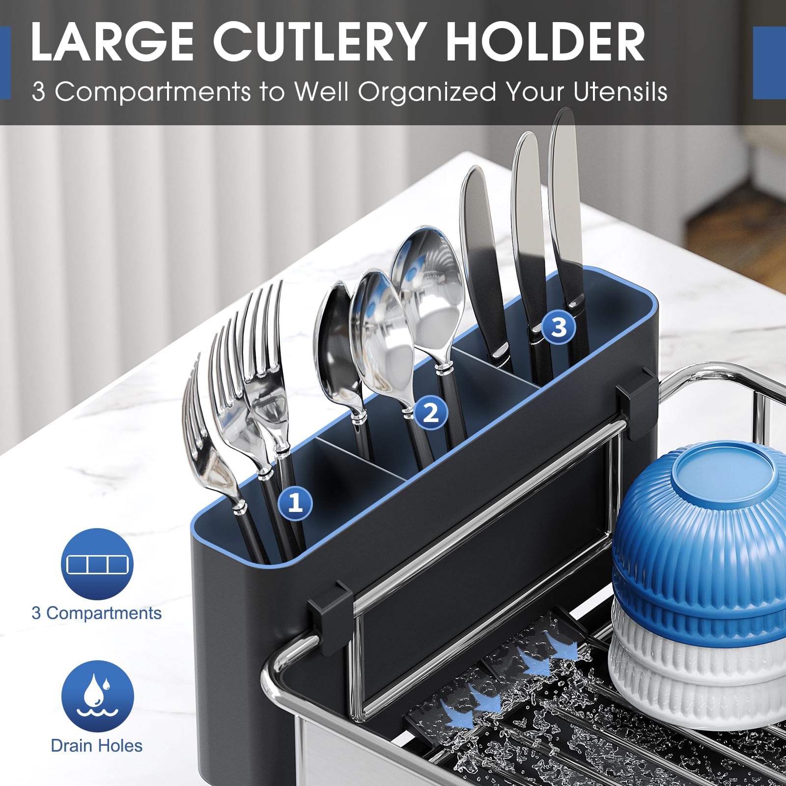 Stainless Steel Dish Drying Rack for Kitchen Counter