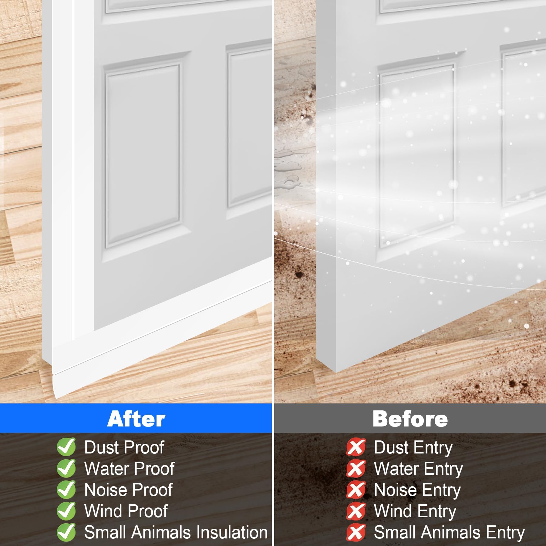 Weather Stripping Silicone Door Seal Strip 1 in x 40 ft Door Draft Stopper Self Adhesive Door Draft Tape