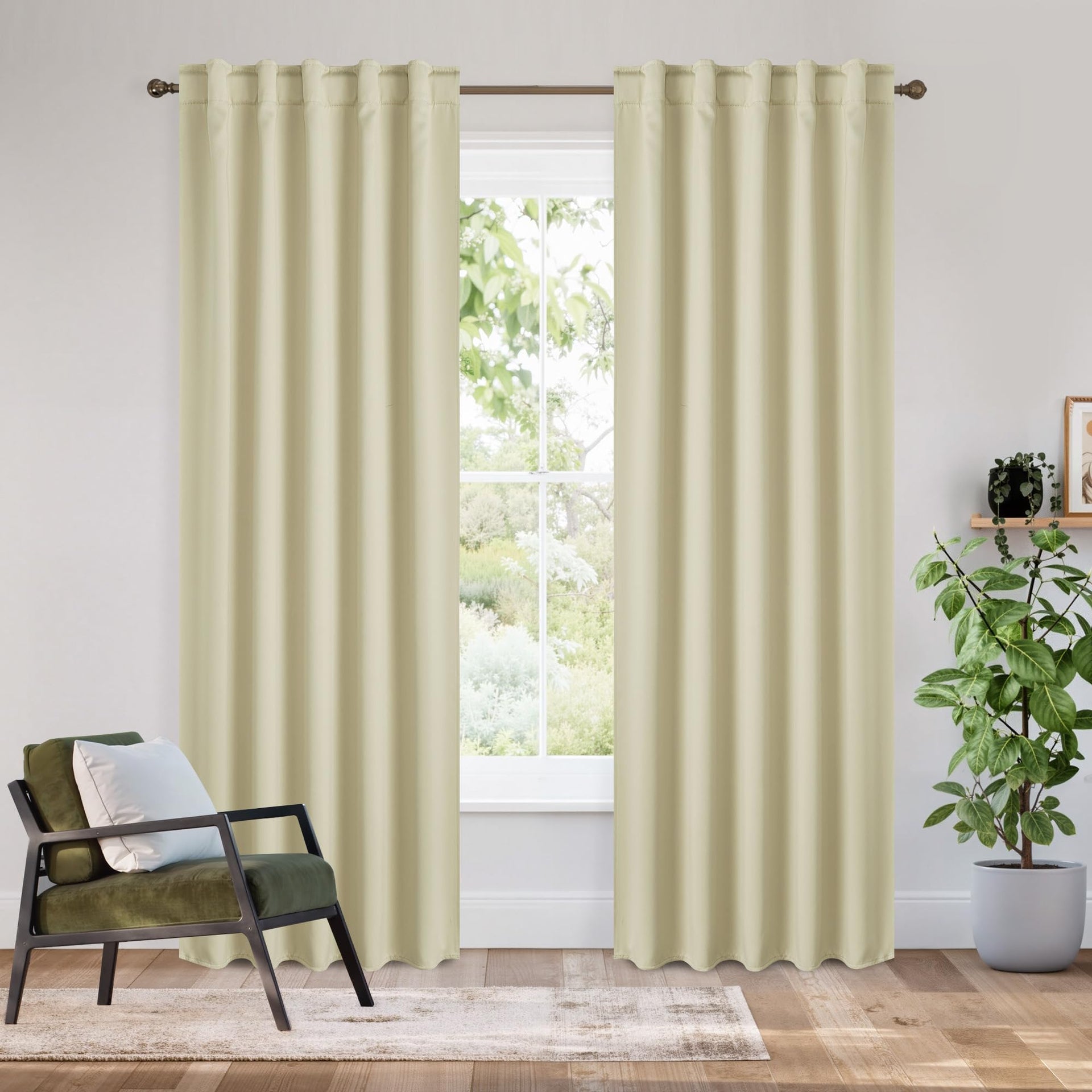 Bedroom Blackout Curtains 80 inches Long (2 Count)