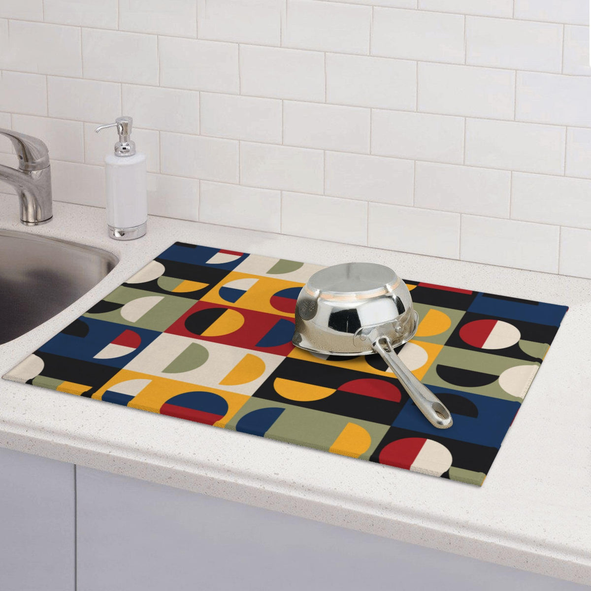 Retro Mid Century Modern Kitchen Drying Mat for Kitchen Counter