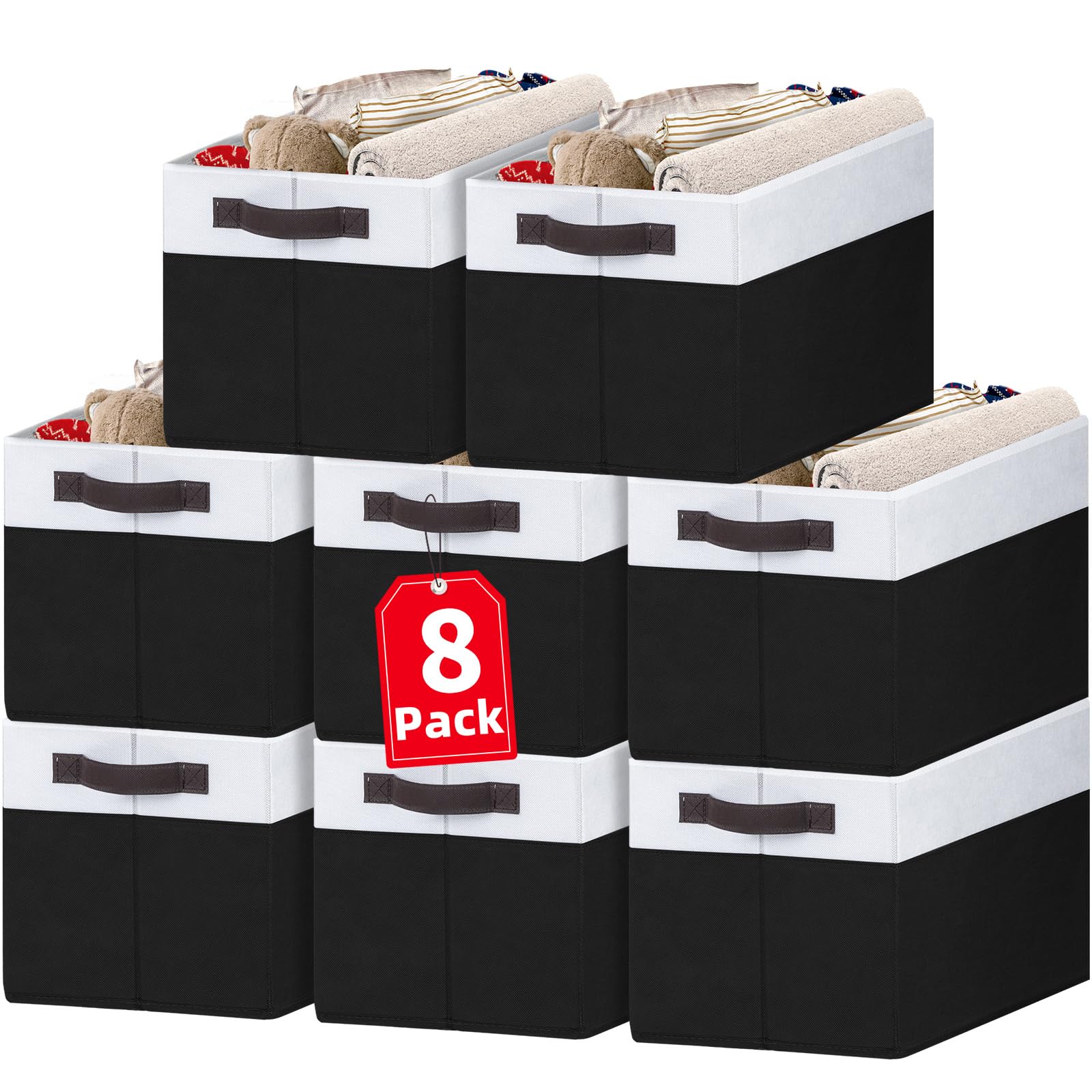 8 Pack Large Storage Baskets for Room Organization (8 Count)