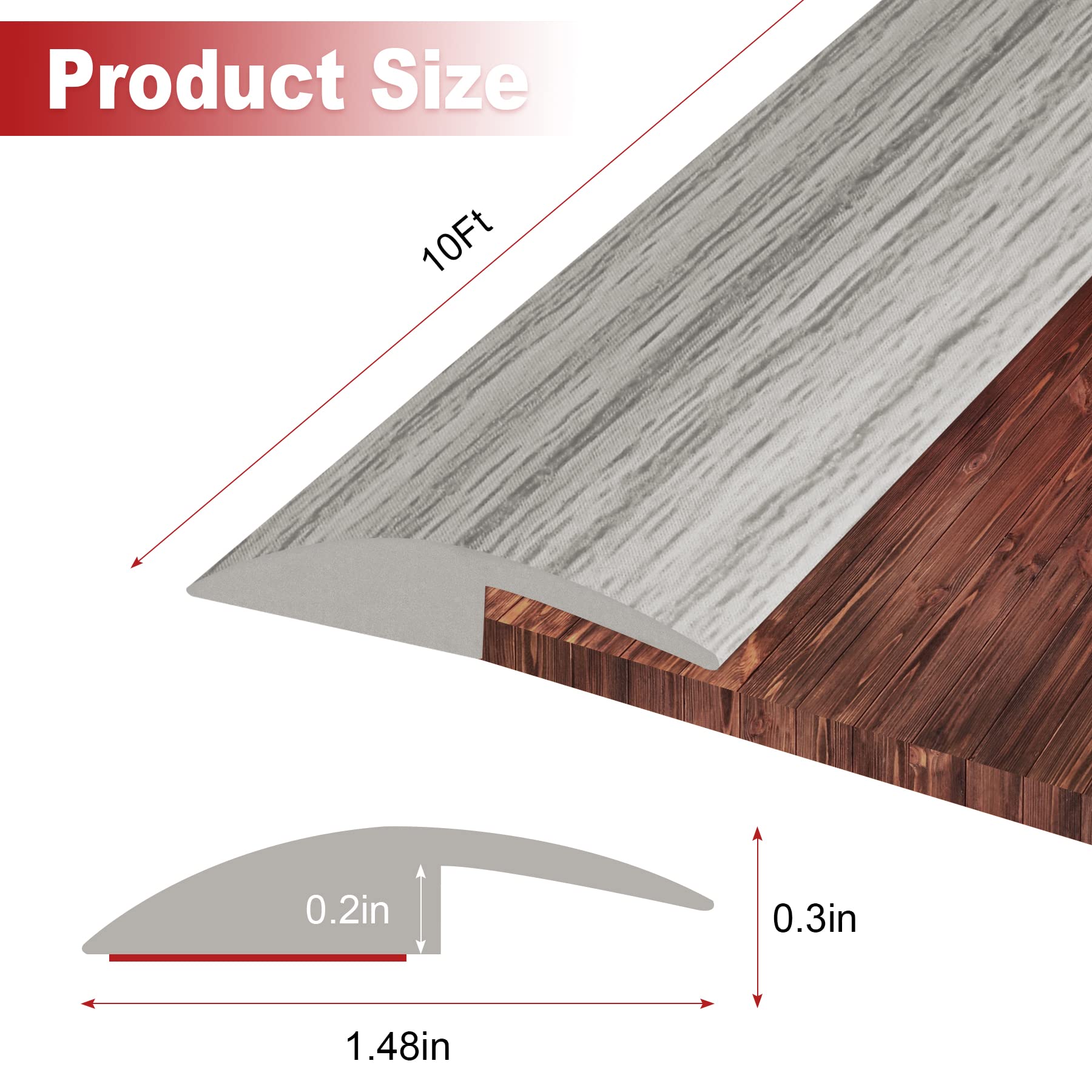 10Ft Carpet Floor Transition Strip