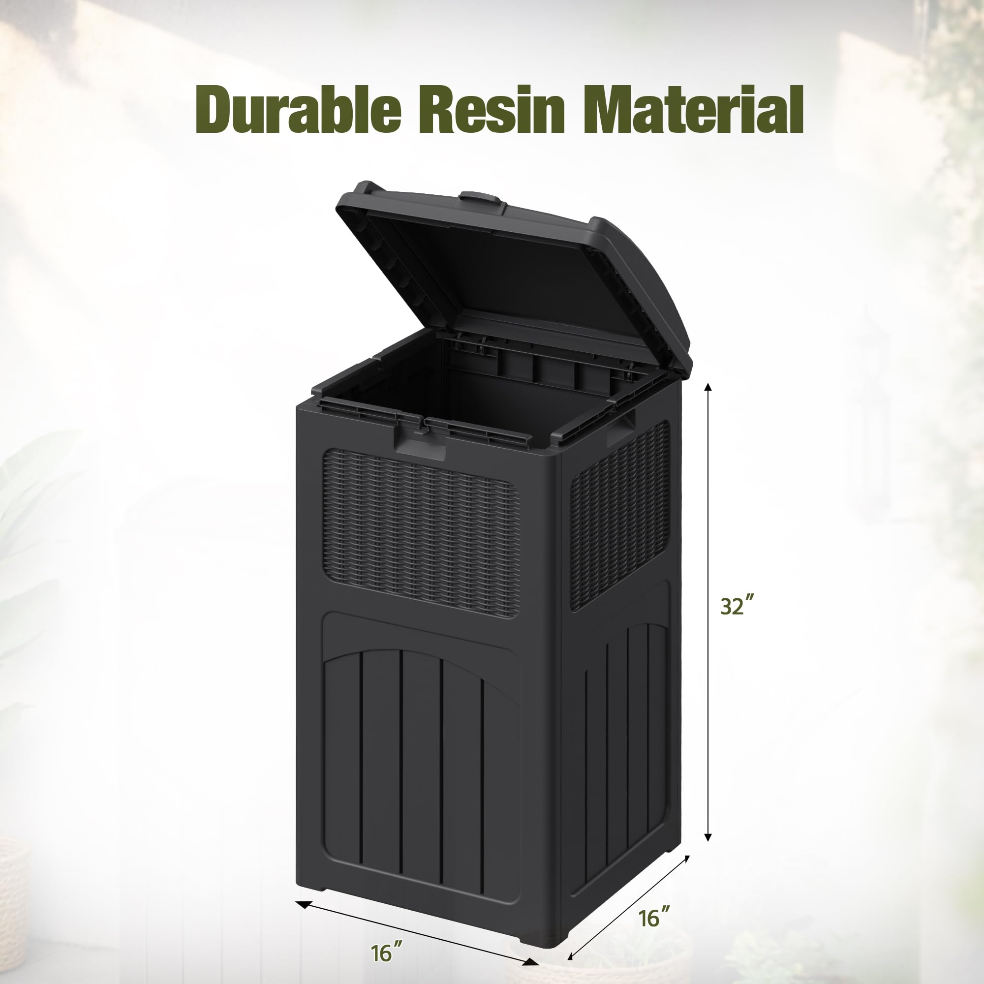33 Gallon Outdoor Trash Can with Dual Lid (2 Count)