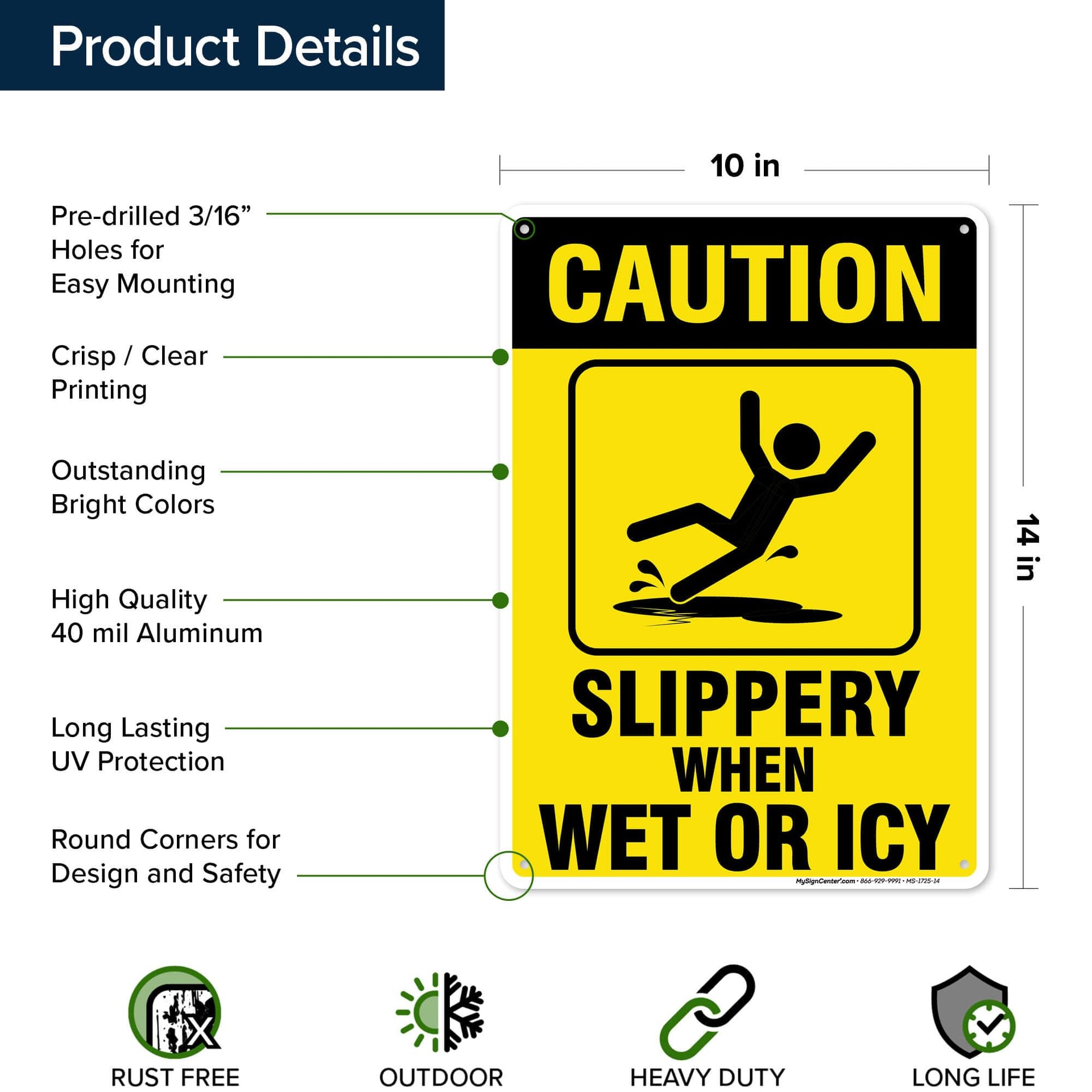 Caution Slippery When Wet Sign or ICY Sign