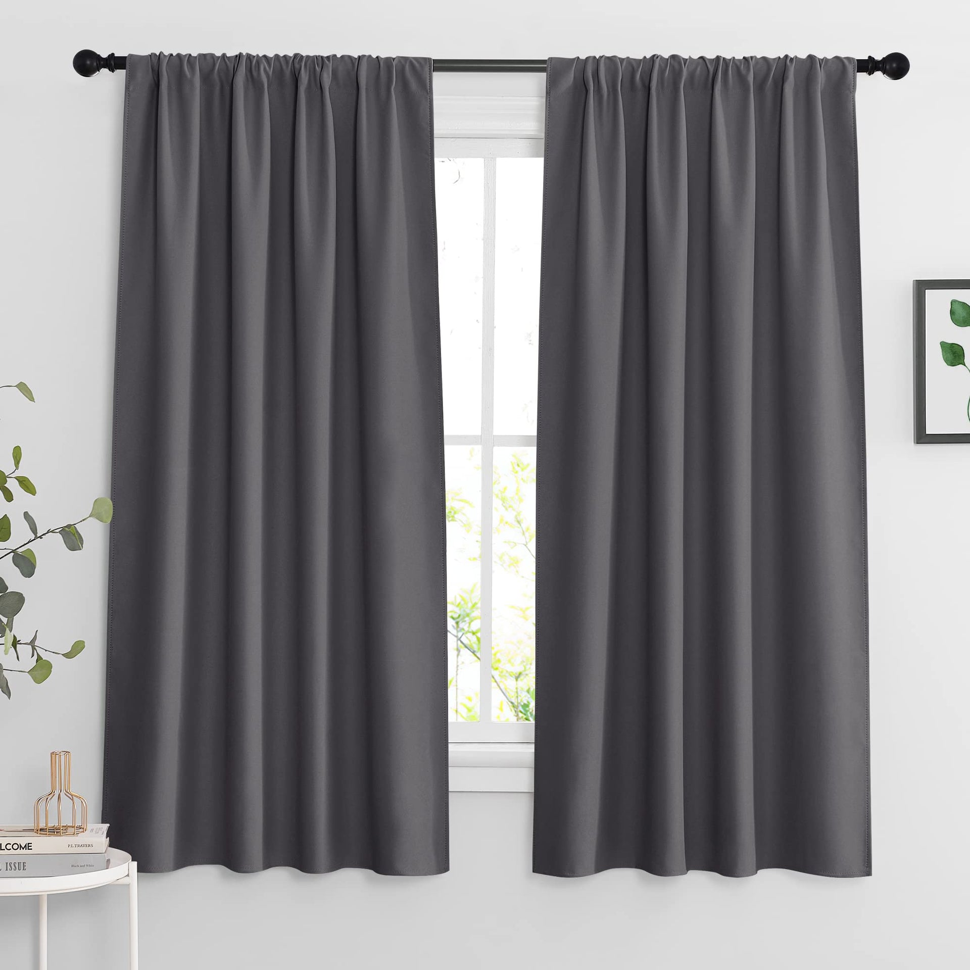 Extra Wide Blackout Curtains for Bedroom Living Room 63 inch Long