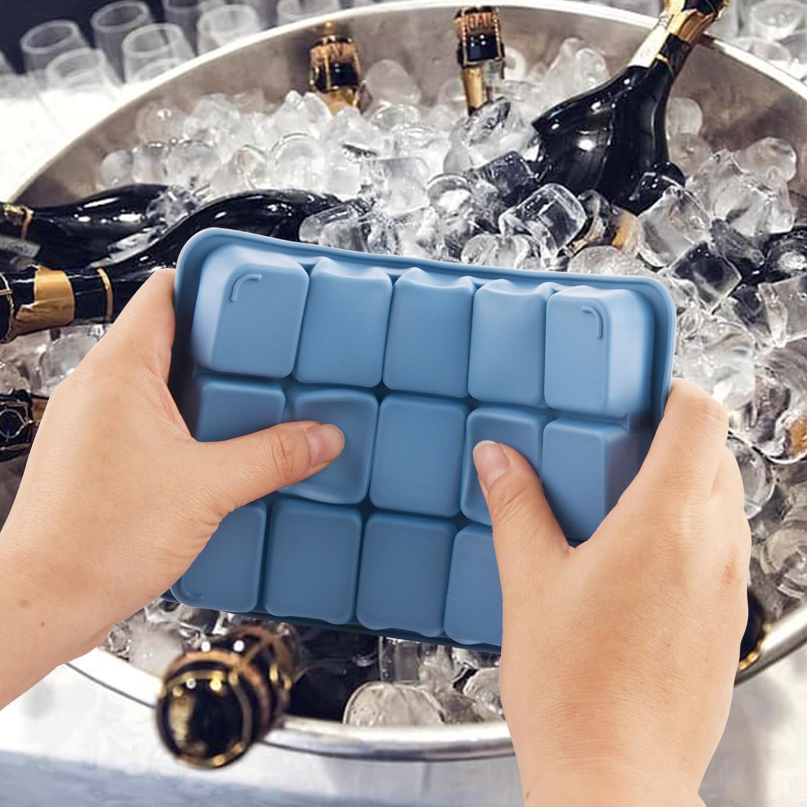 Ice Cube Trays with Silicone Lid (2 Count)