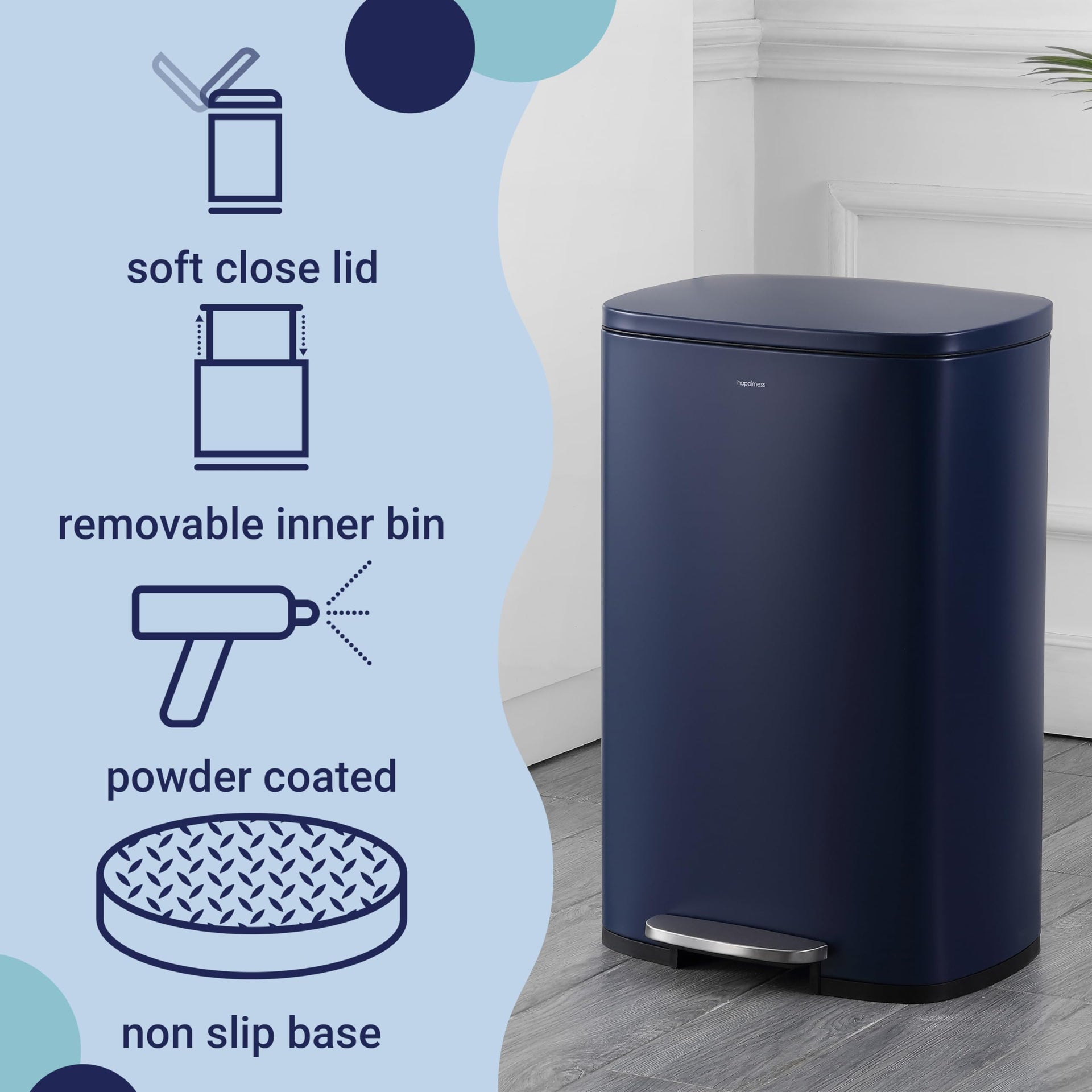 Connor 2 Piece Iron Trash Can (2 Count)