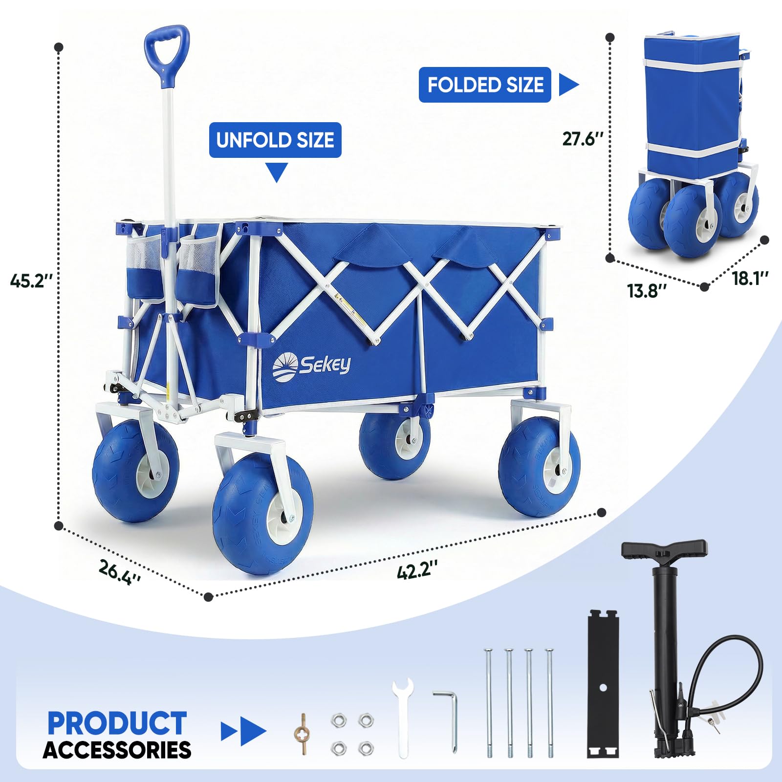 Heavy Duty Beach Wagon with 9" Big Sand