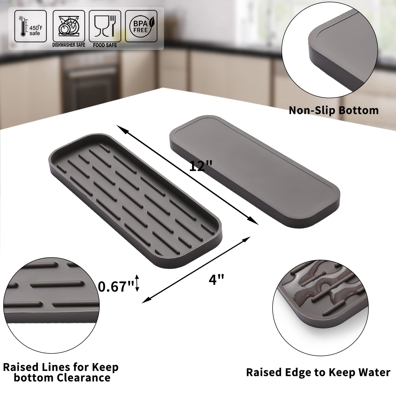 Silicone Kitchen Sink Organizer Tray for Multiple Usage