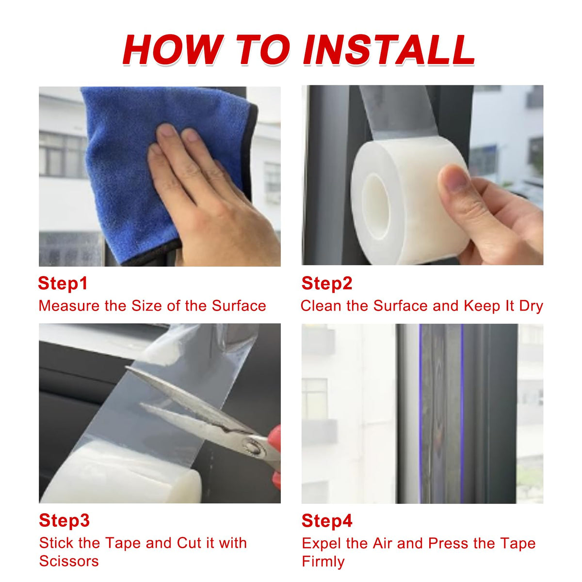 Transparent Window Seal Weather Sealing Tape 2 Inch x 35 Yards Weather Stripping Residue Free Clear Window Insulation Tape for Shower Glass Gaps and Doors Windproof Tape (35 Count)