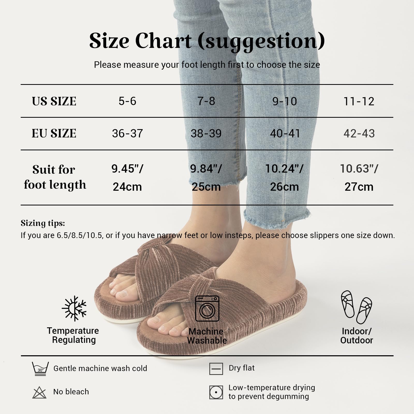 Slippers for Women Memory Foam House Bedroom Bow Crossbands Pearlescent Slipper Shoes Comfy Trendy Gift Slippers Brown Size 7 8 6.5