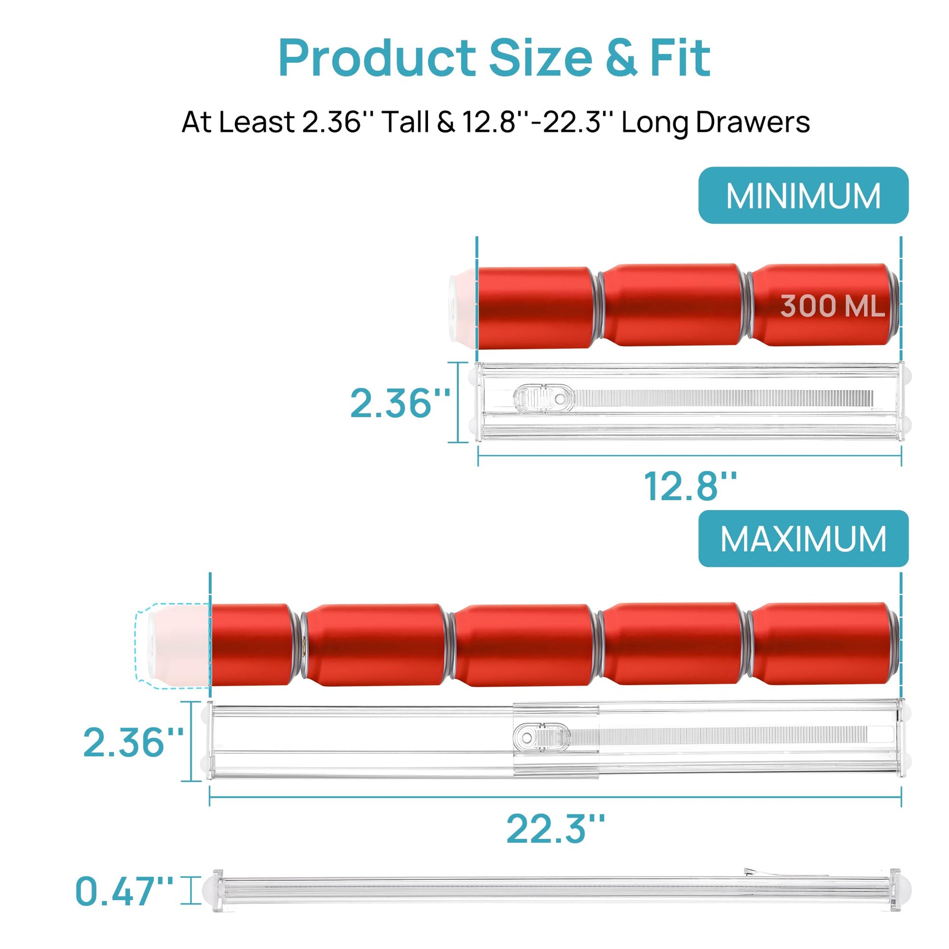 2.36" Short Upgrade Drawer Dividers 12.8" (4 Count)
