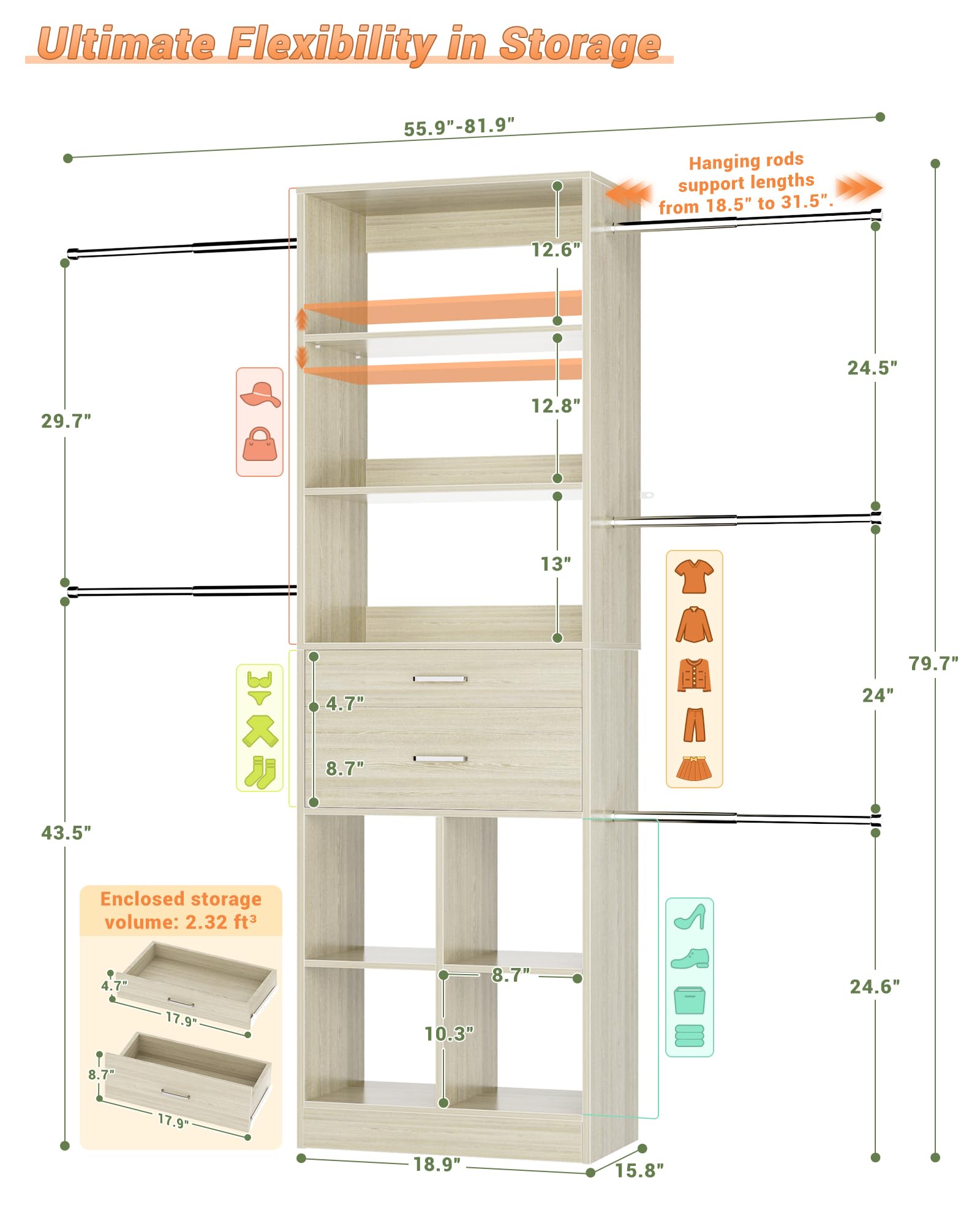 Small Closet System (6 Count)