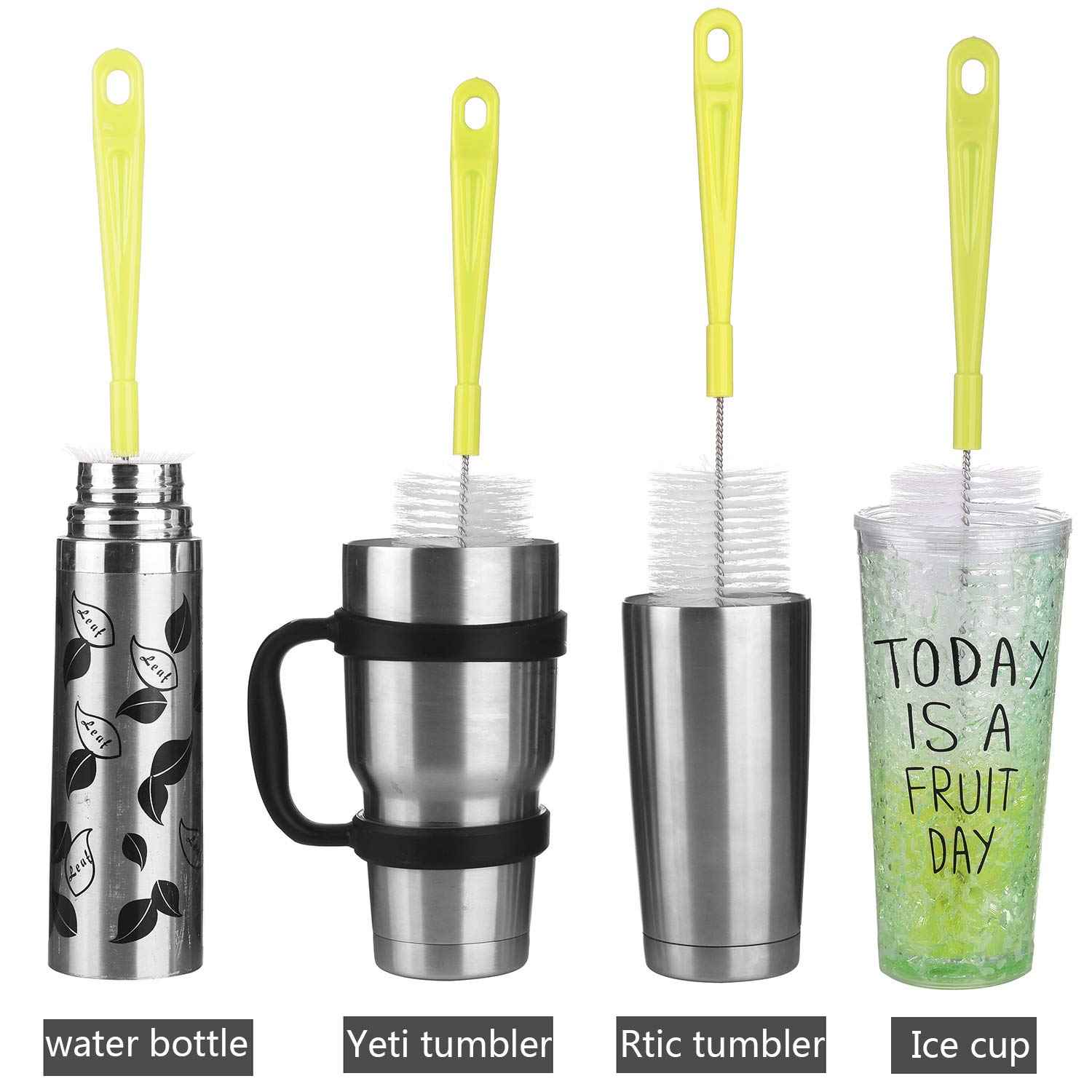 3 Pack Long Narrow Neck Bottle Cleaning Brush for Beer (3 Count)