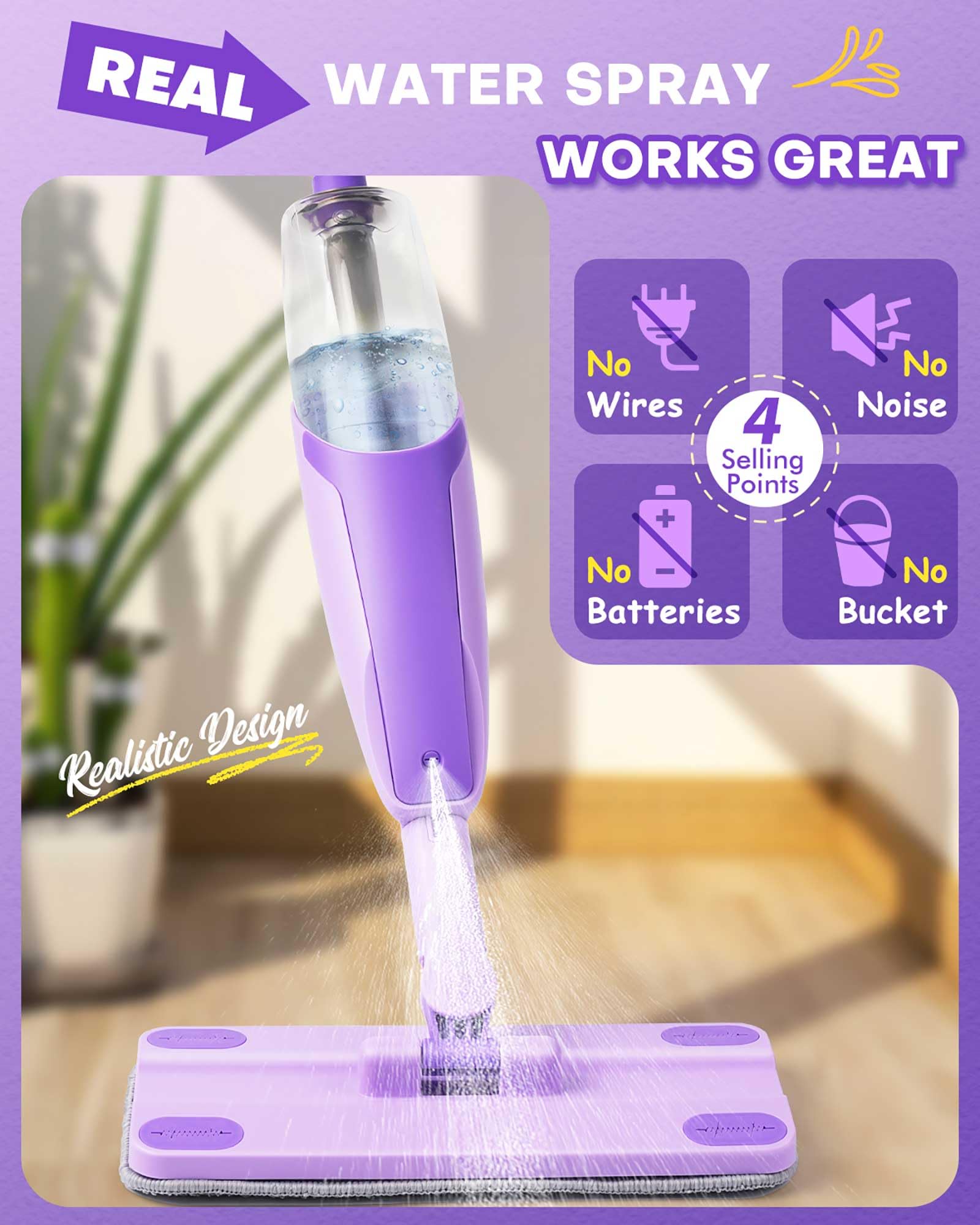 Purple Mini Spray Mop for Toddler