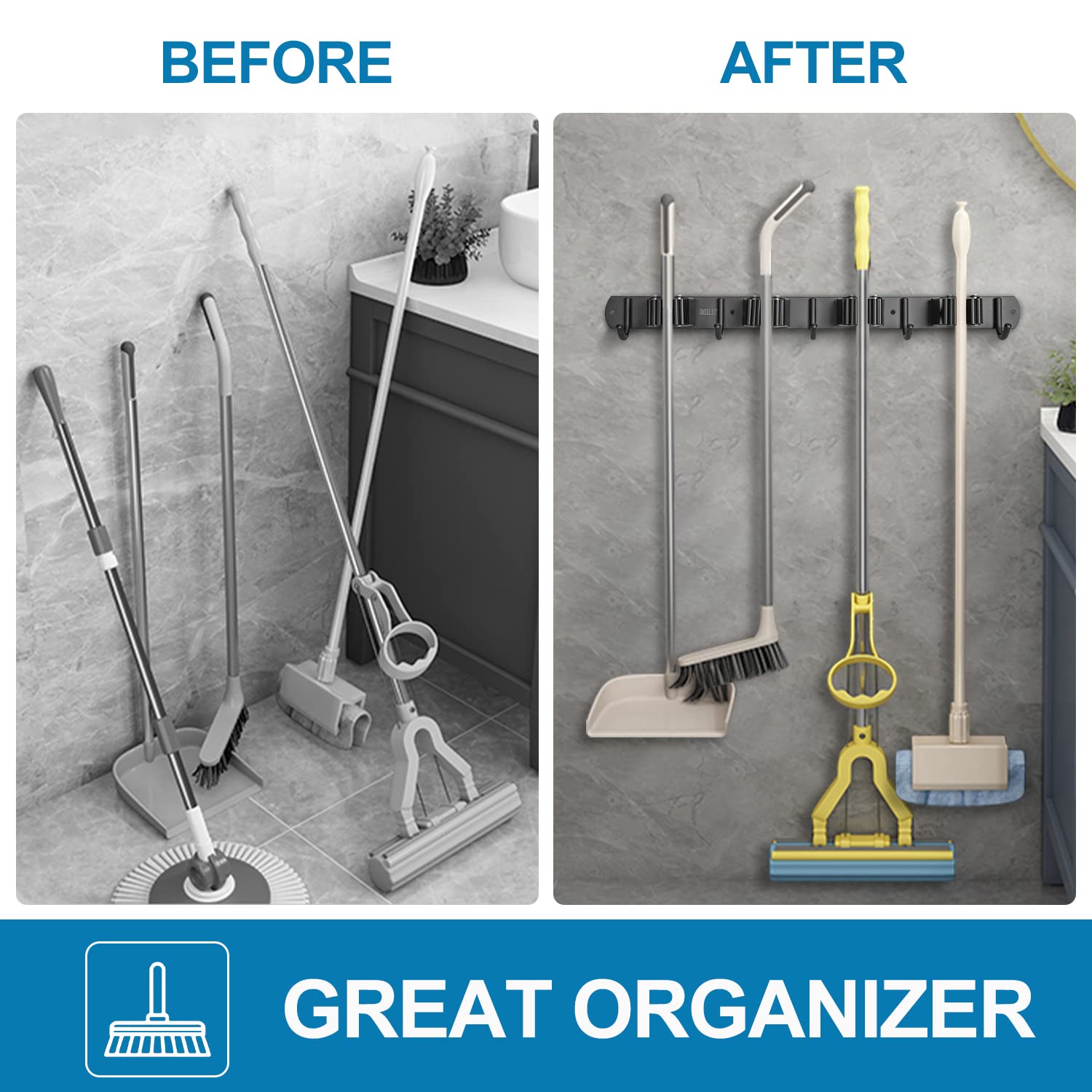 Broom Holder Wall Mount