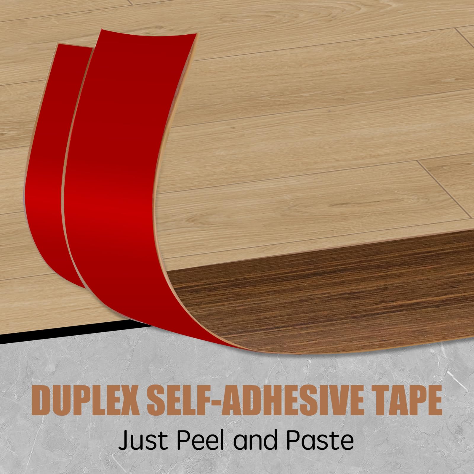 Floor Transition Strip Door Threshold 39" Floor Transition Reducer Trim on The Edges Threshold Strip Self Adhesive Suitable for Doorways