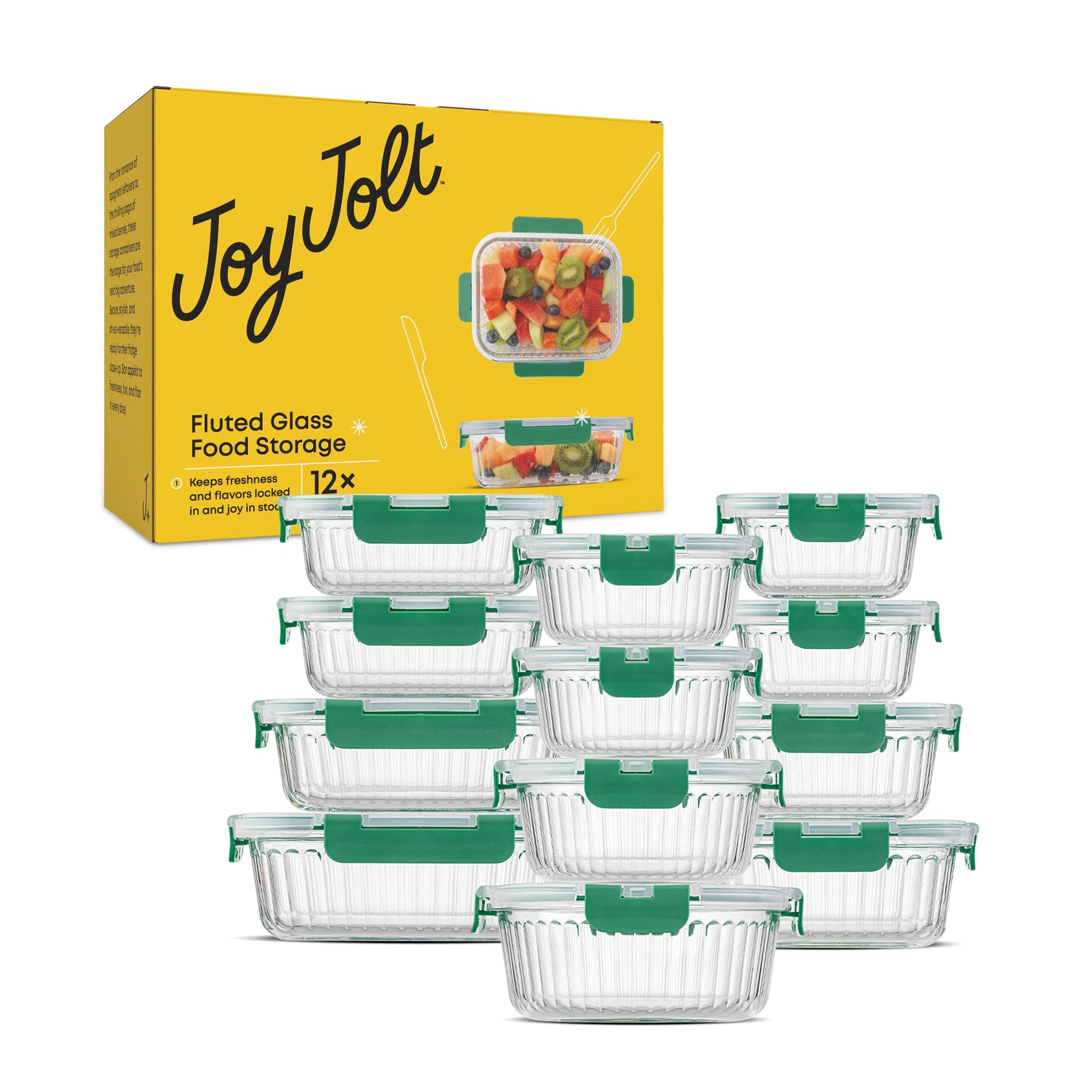 24pc Borosilicate Glass Storage Containers with Lids (24 Count)