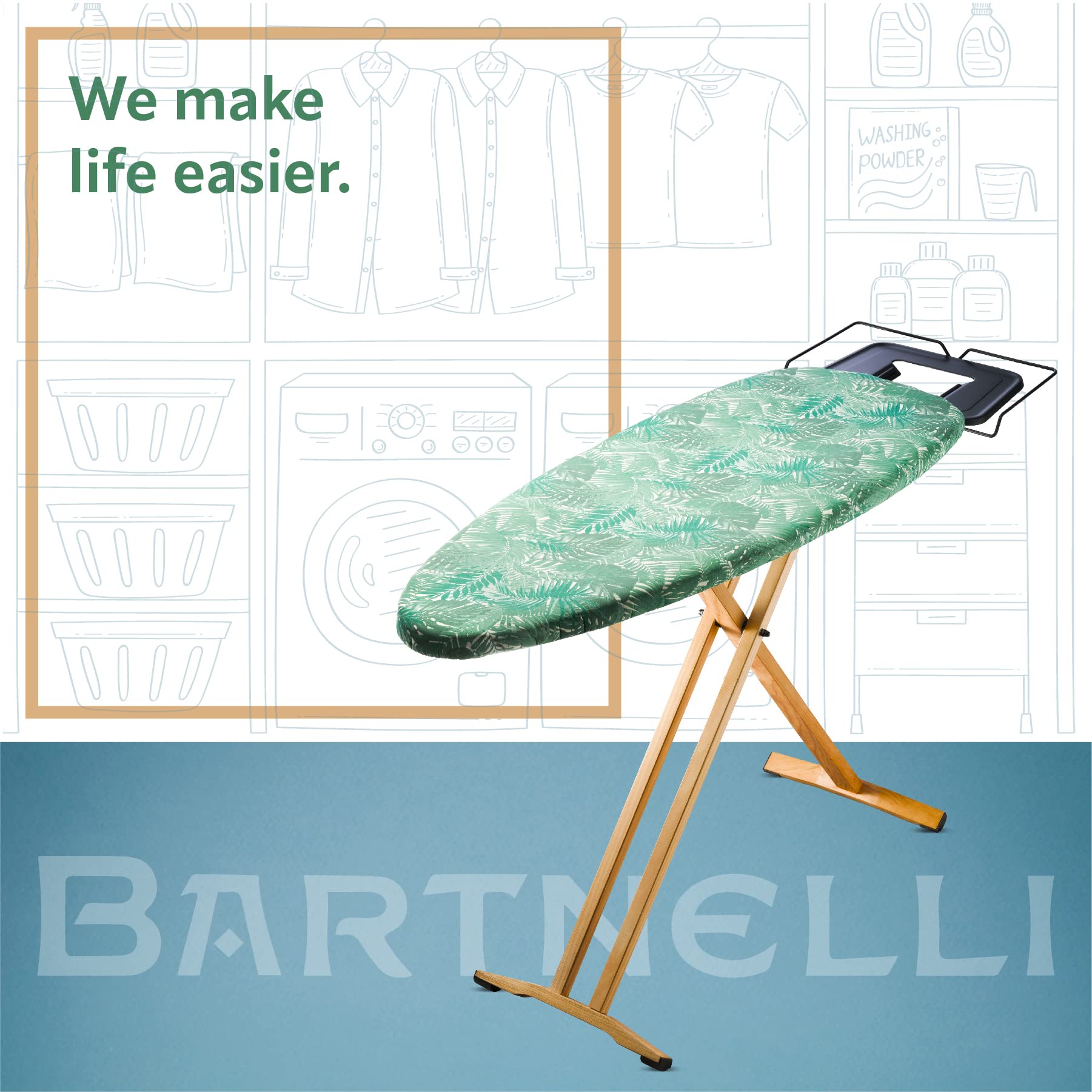 Pro Luxury Ironing Board Beech Wood Legs