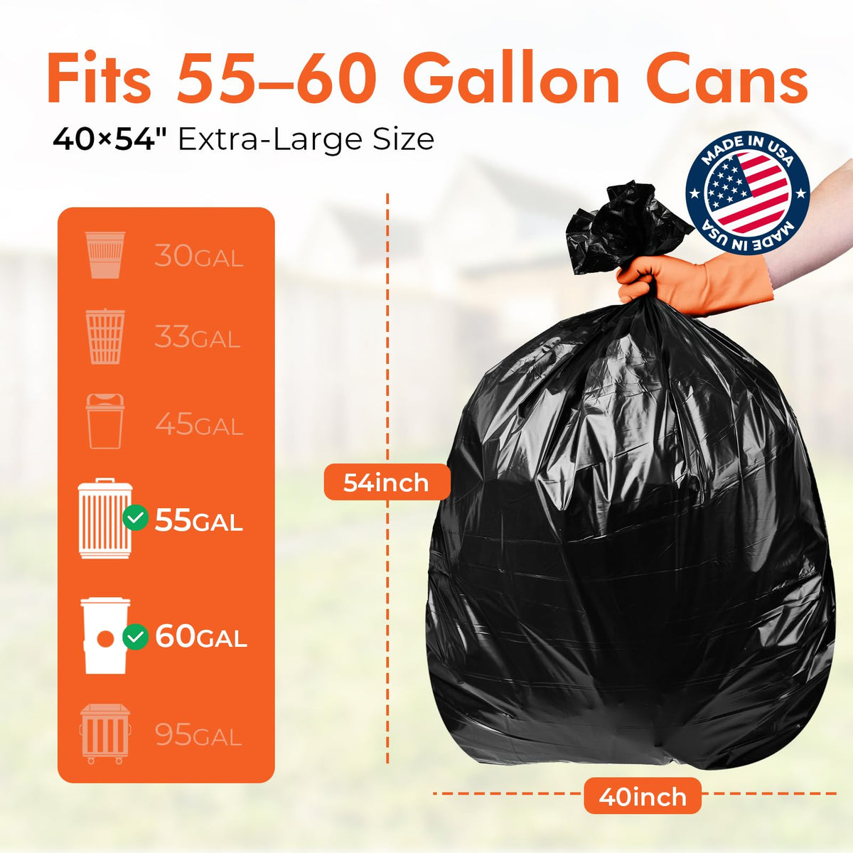 55 60 Gallon Trash Bags (150 Count)