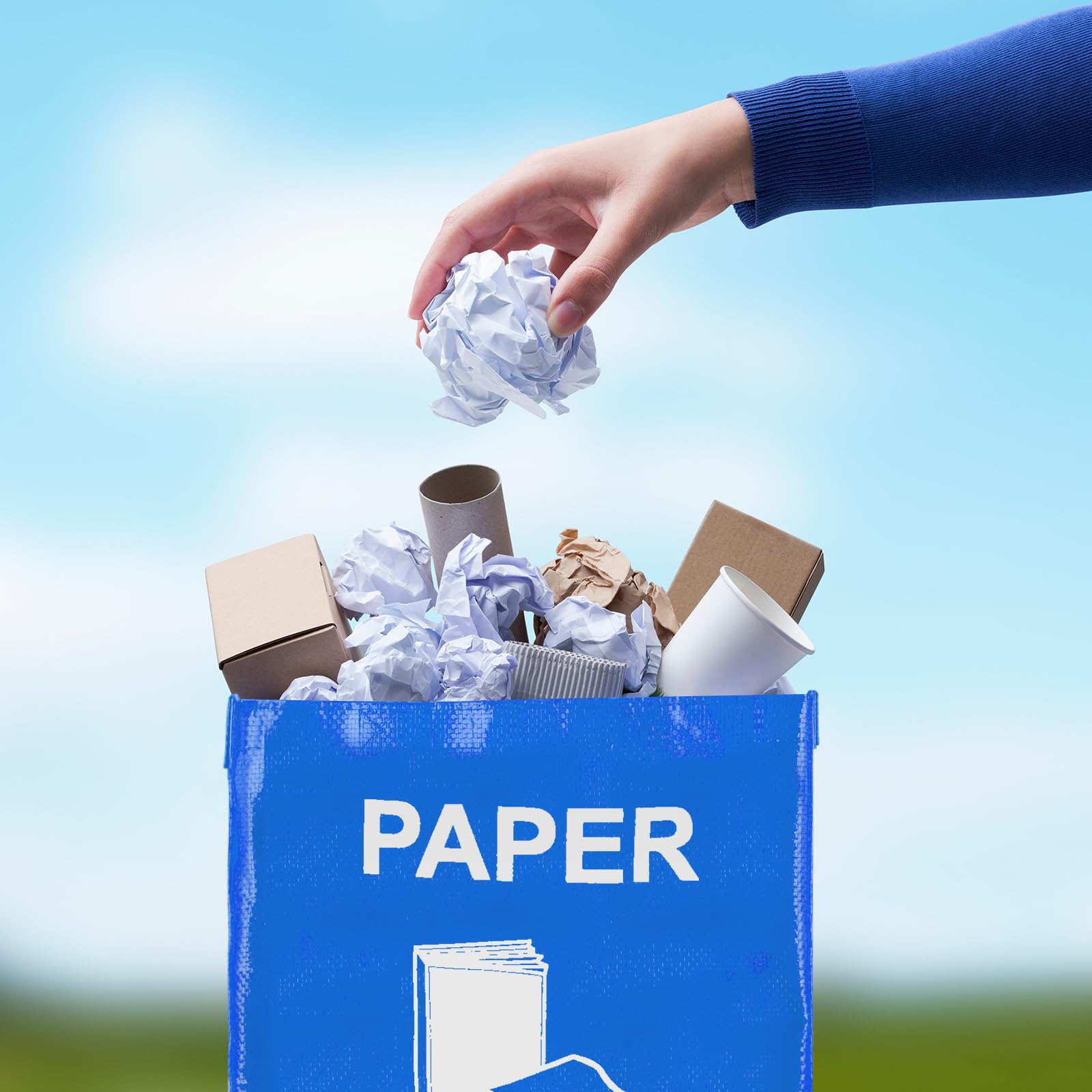 4 Pcs Separate Recycling Waste Bin Bag Large Recycle Bin for Kitchen (4 Count)