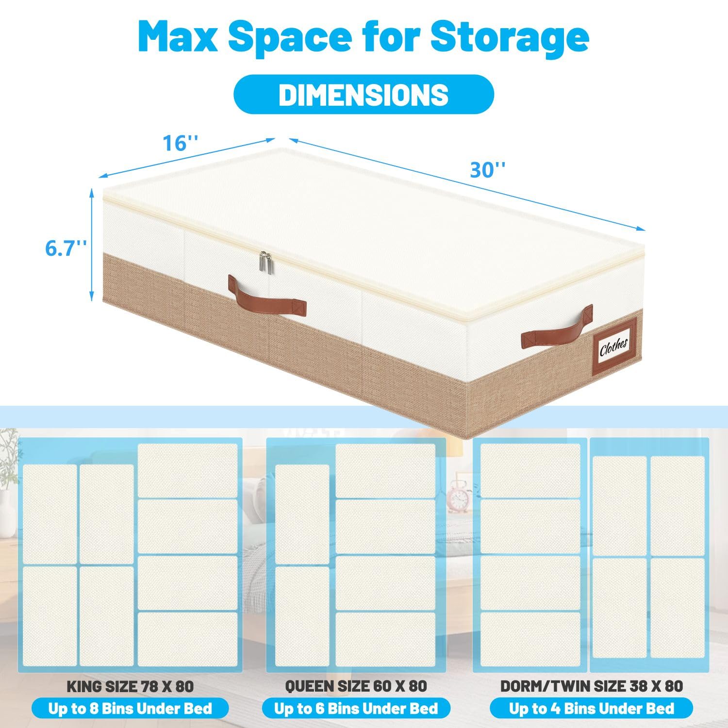 Under Bed Storage Container Bins 2 Pack (2 Count)
