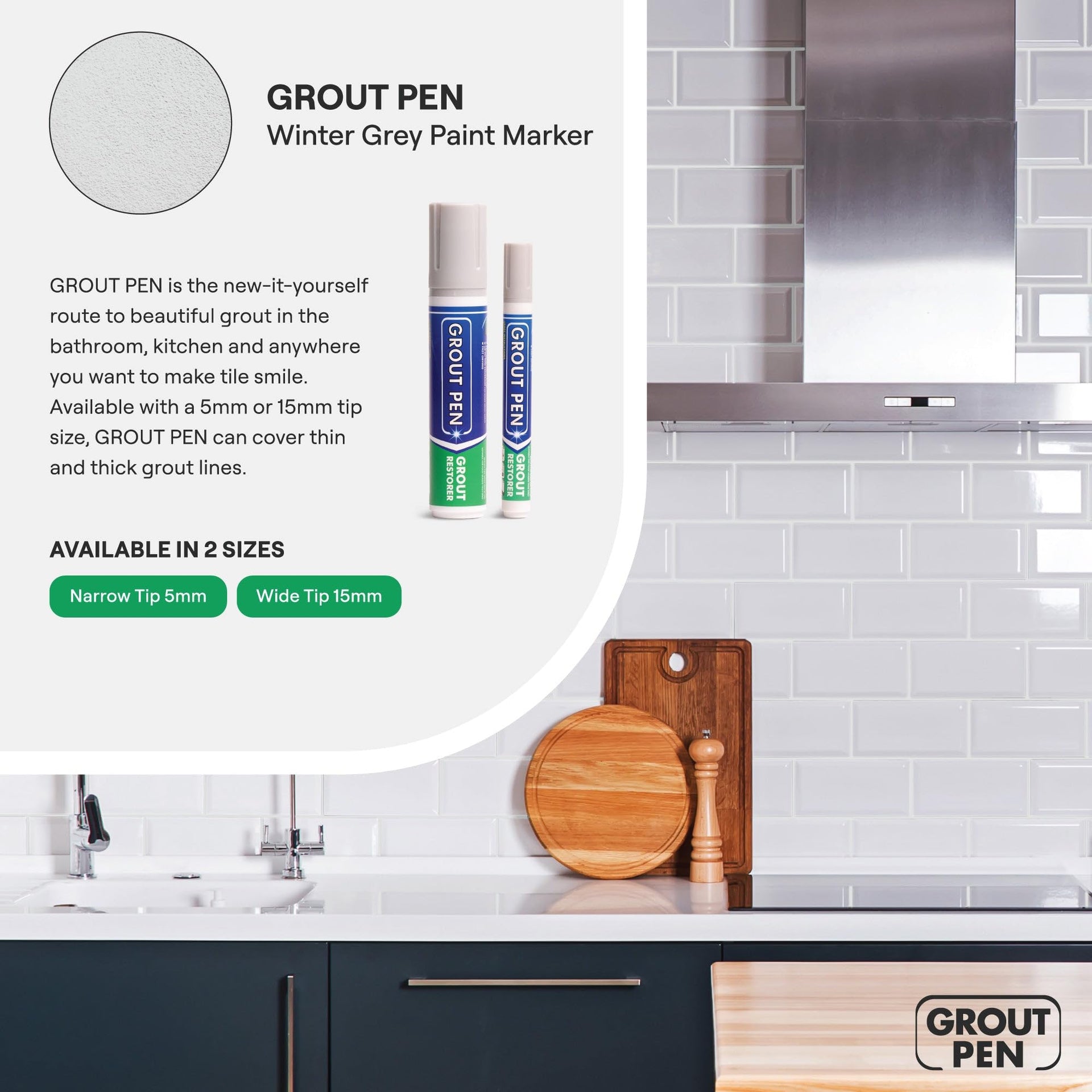 Grout Pen Winter Grey Tile Grout Paint Marker (2 Count)