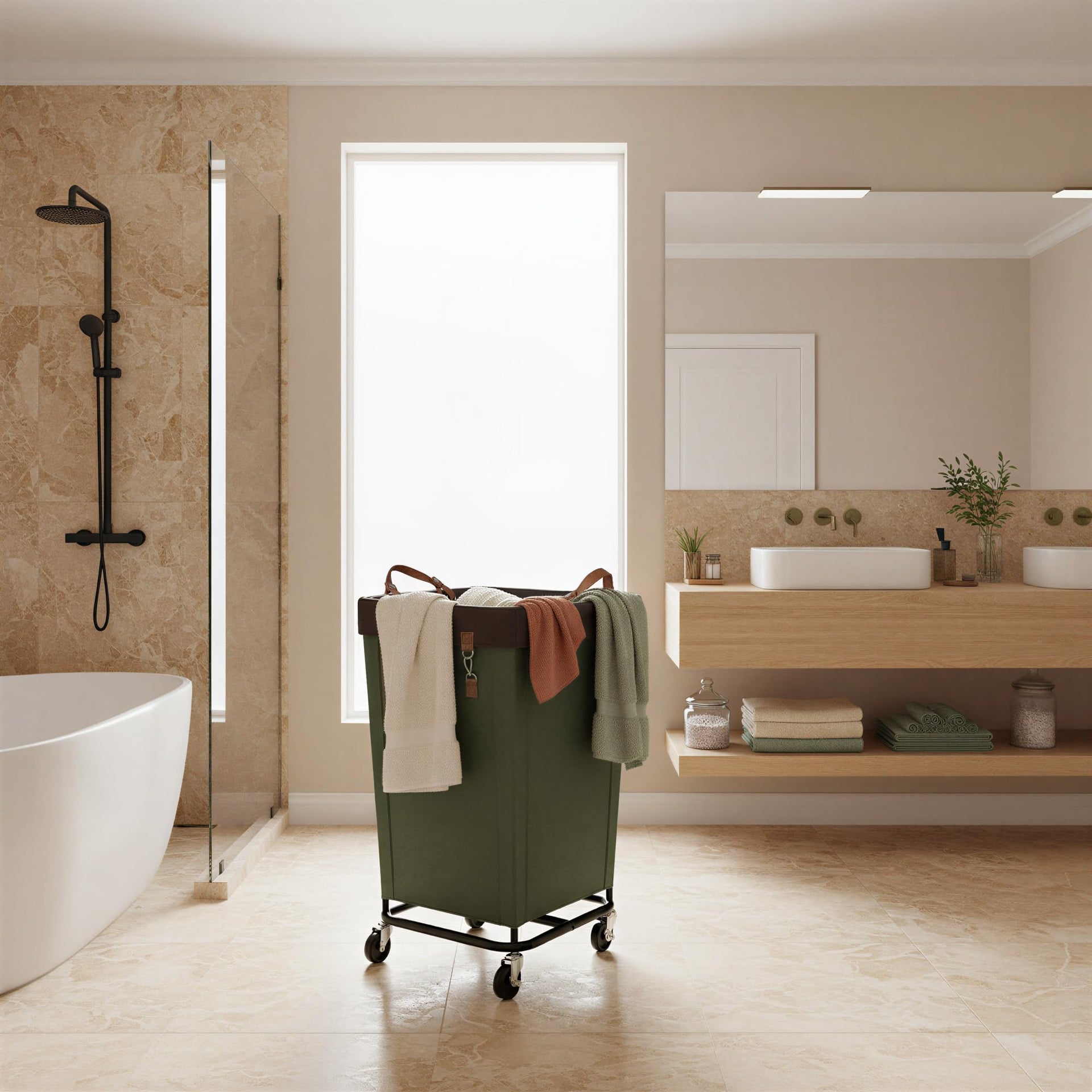 160L Laundry Basket with Wheels