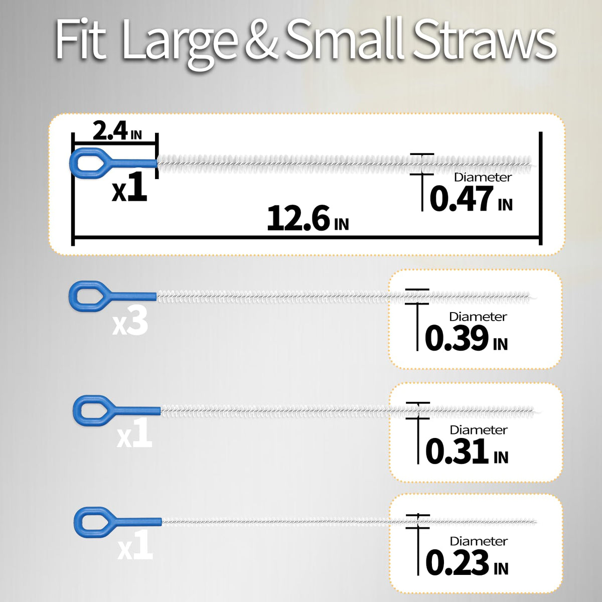 6 Pack Straw Cleaner Brush (6 Count)