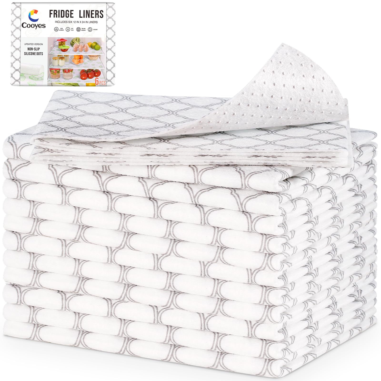 Refrigerator Shelf Liners for French Door Fridge (637.22 sq inches)