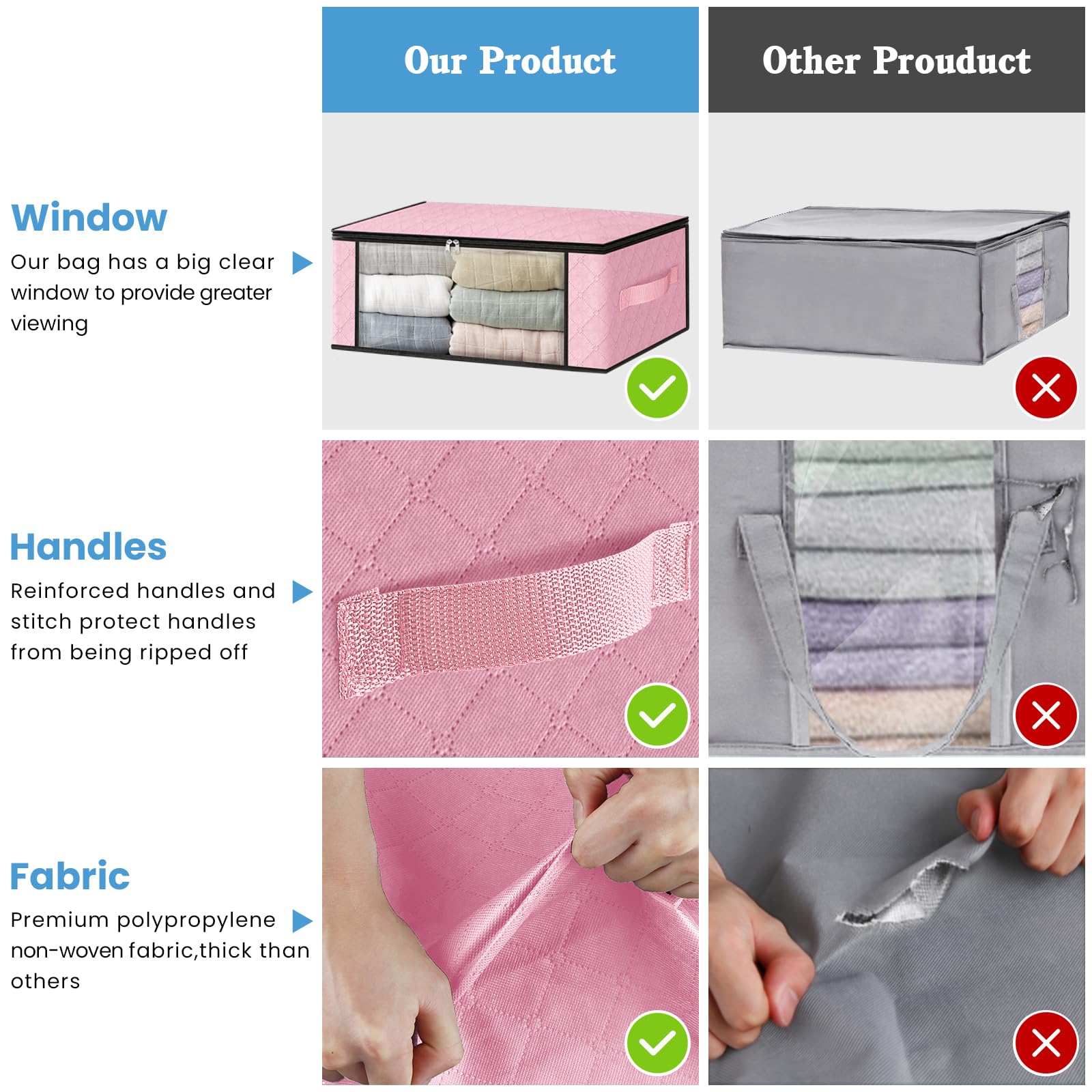 4 Pack Clothes Organizer Storage Bags (4 Count)