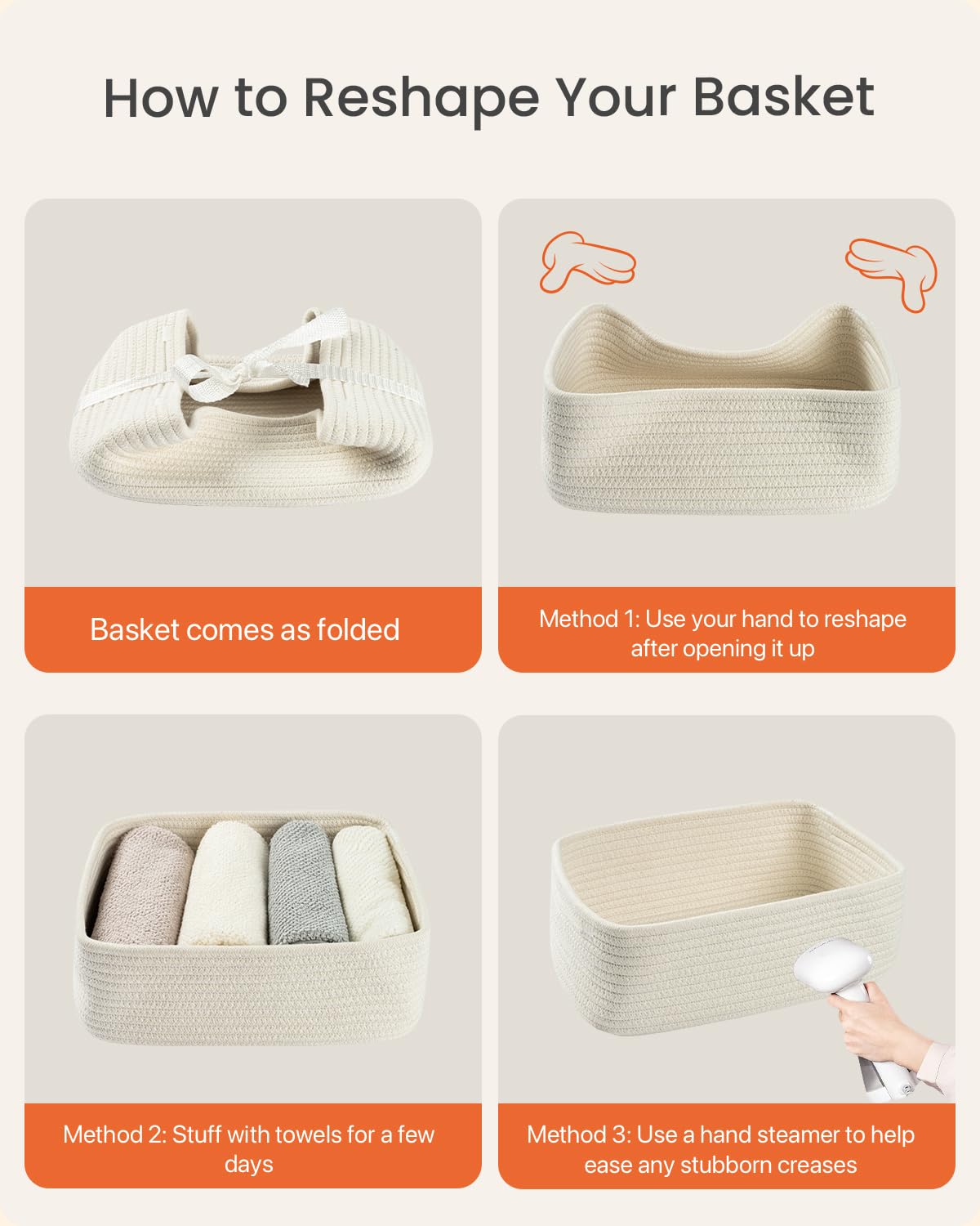 Small Woven Storage Basket for Organizing (3 Count)