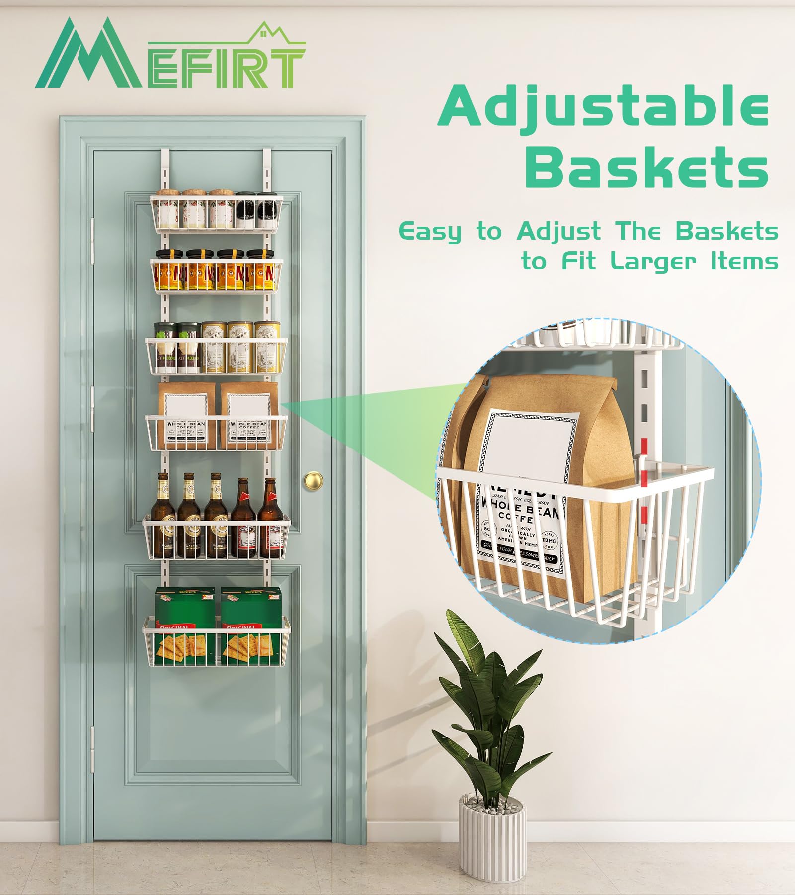 12 Inch Wide Narrow Over The Door Pantry Organizer 6