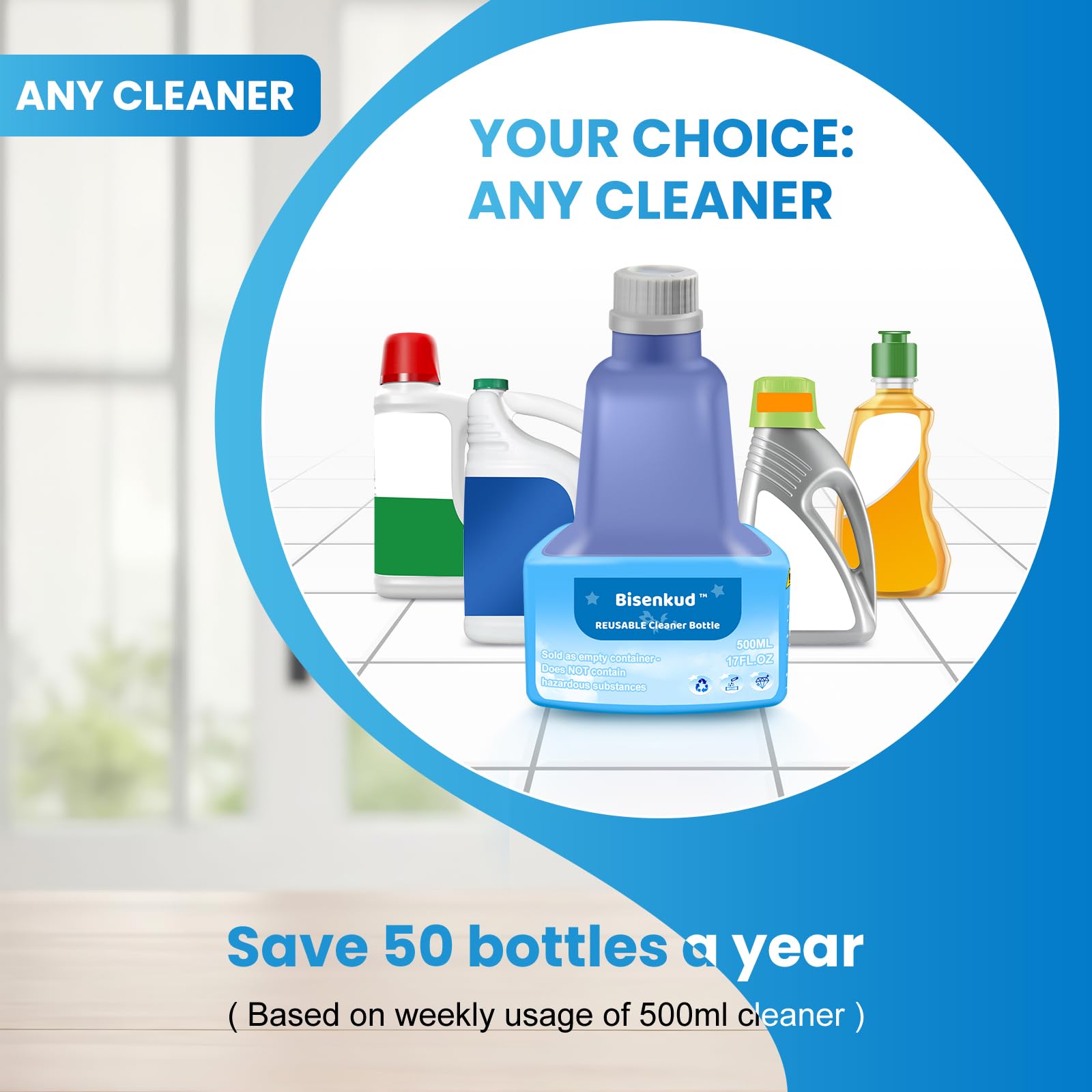 2 Pack Refillable Bottle for Swiffer® Wet Jet™ Mop (2 Count)