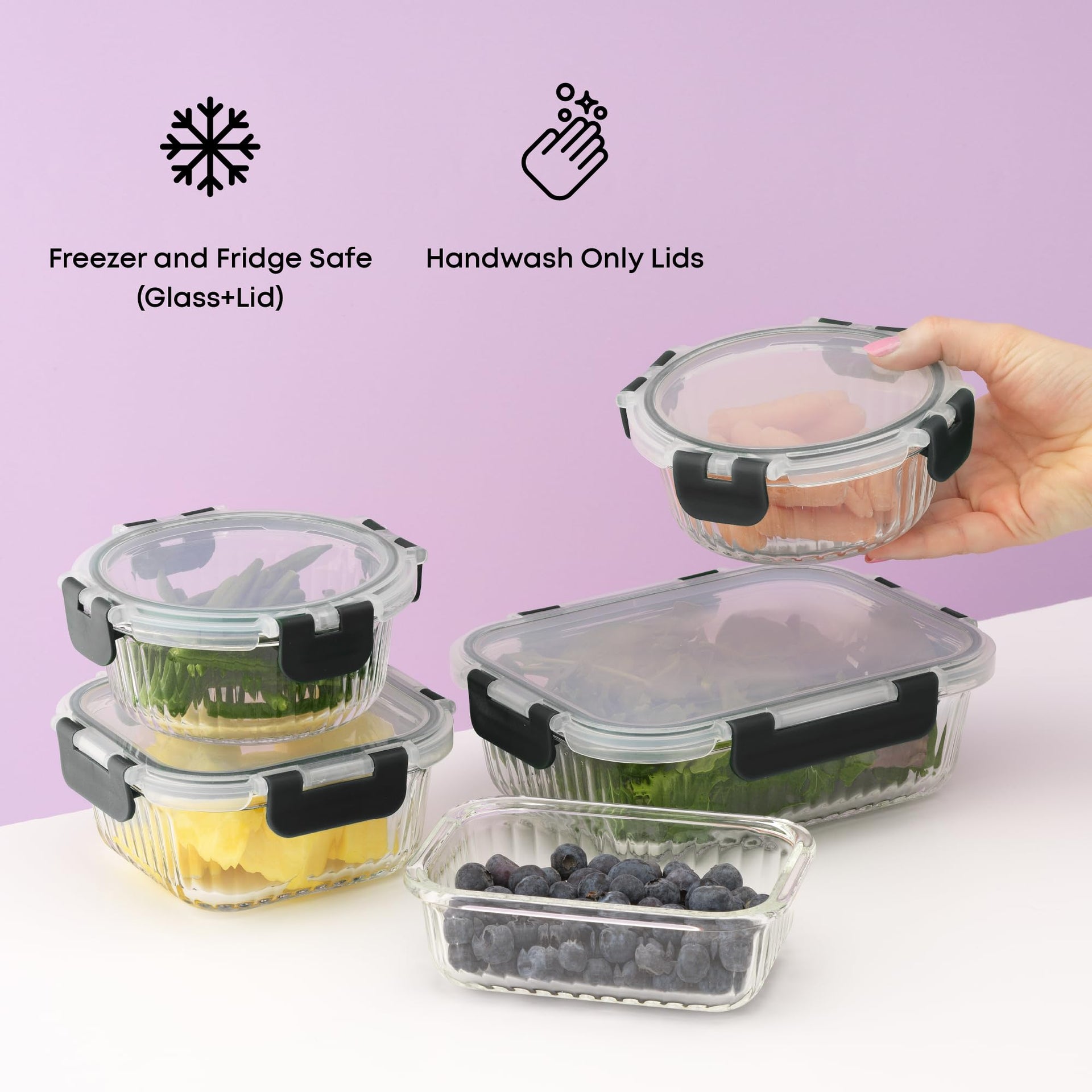 24pc Borosilicate Glass Storage Containers with Lids (24 Count)