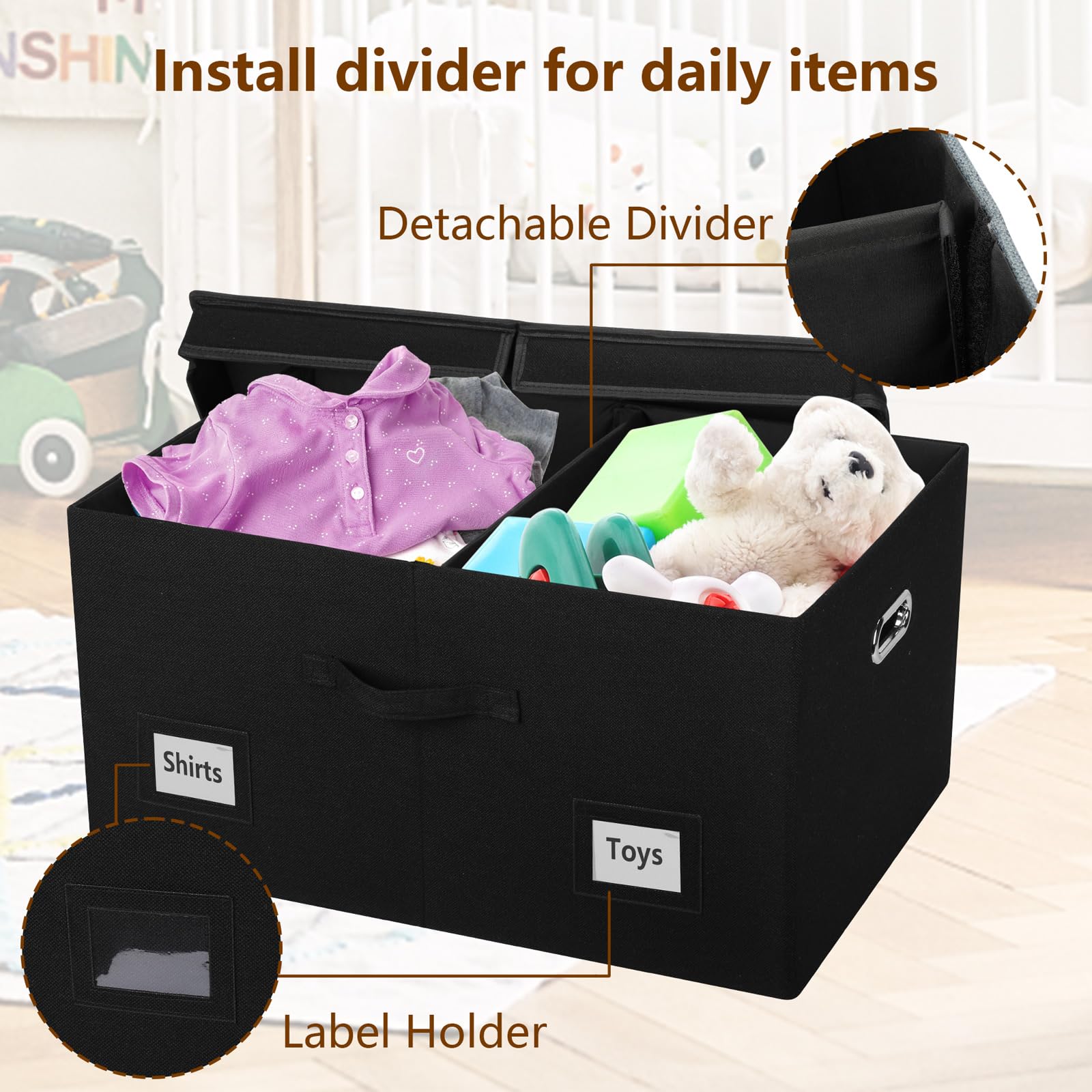 75 Quarts Extra Large Decorative Storage Bins with Lids (3 Count)