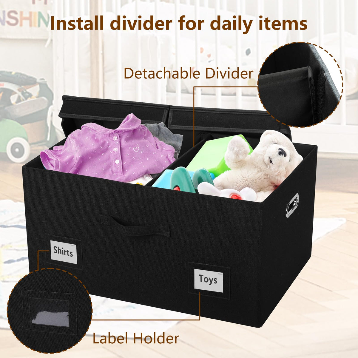 75 Quarts Extra Large Decorative Storage Bins with Lids