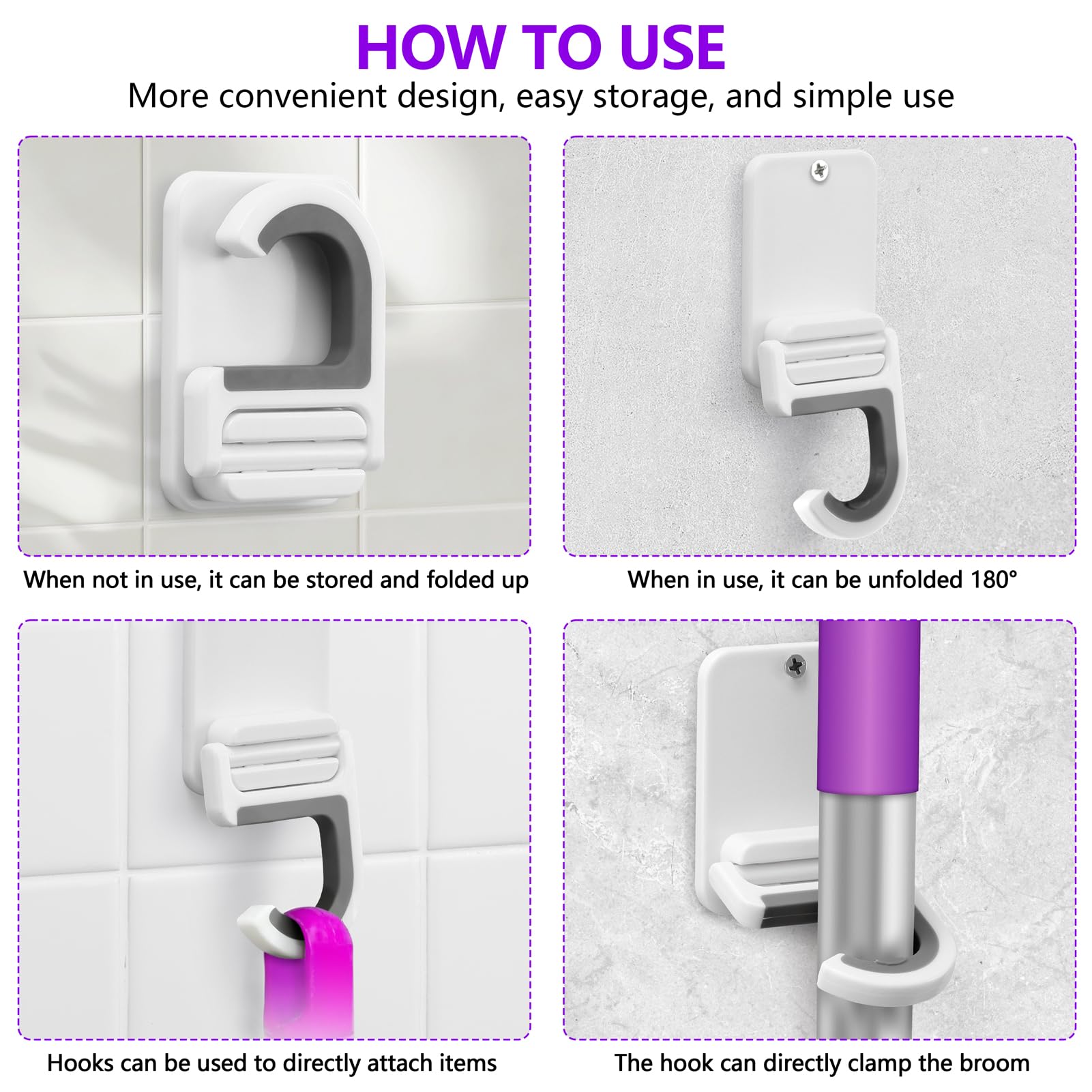 Broom and Mop Holder Wall Mount