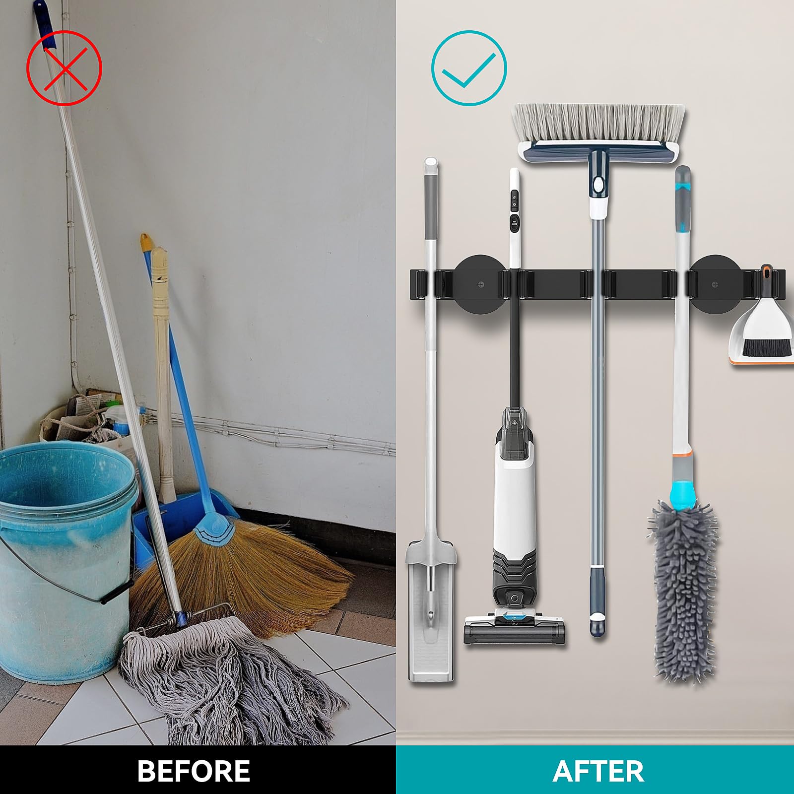 Magnetic Mop Broom Holder