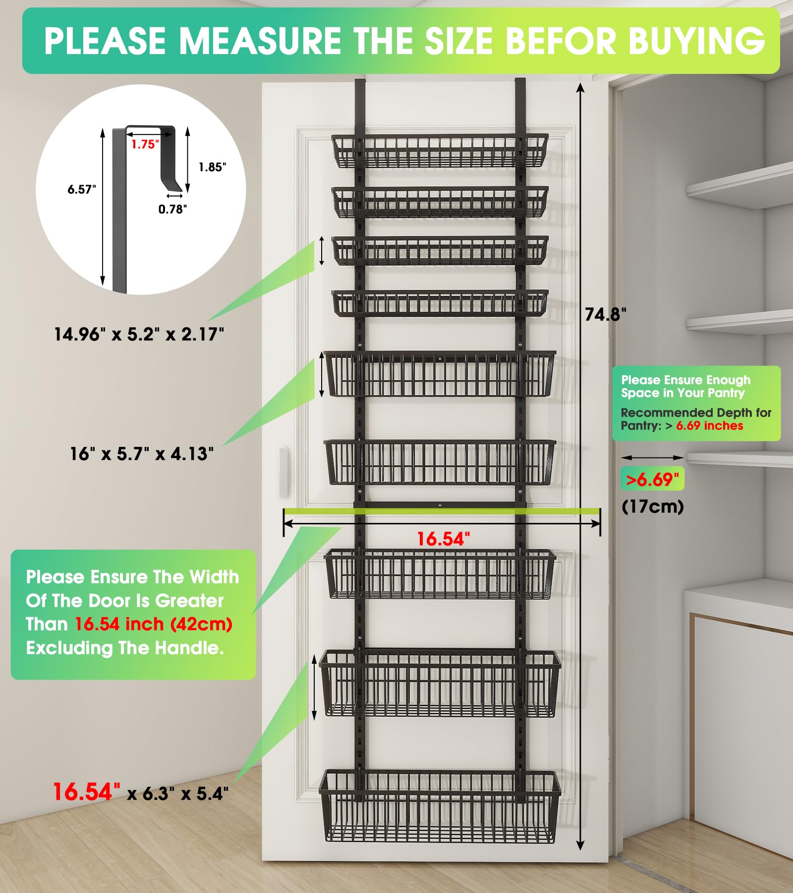 9 Tier Over The Door Pantry Organizer