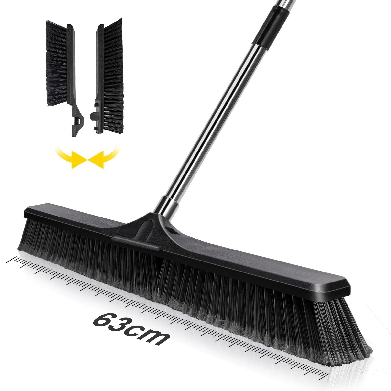24.8" Push Broom Heavy Duty Outdoor Stiff Bristle for Garage&Patio