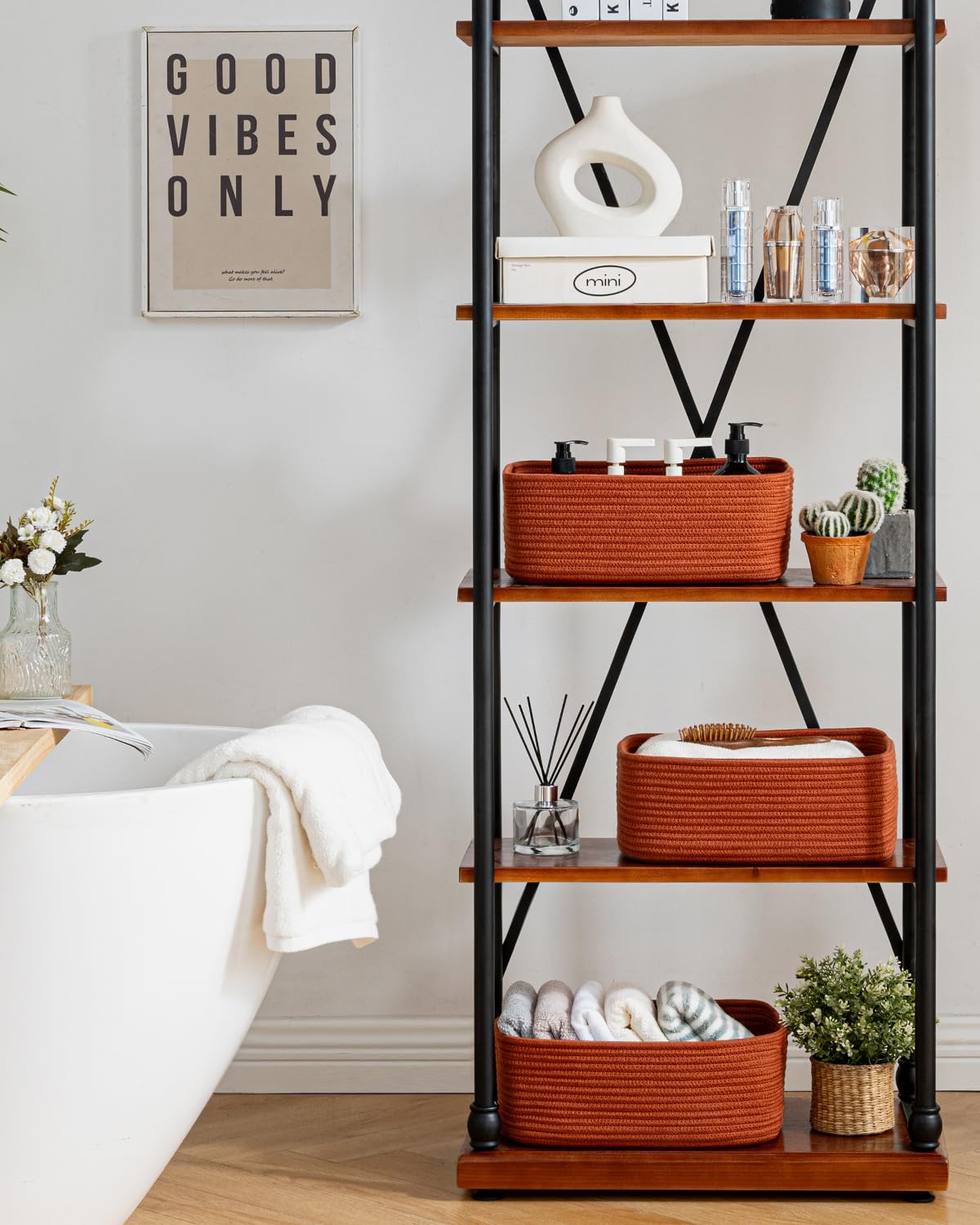 Small Woven Storage Basket for Organizing (3 Count)