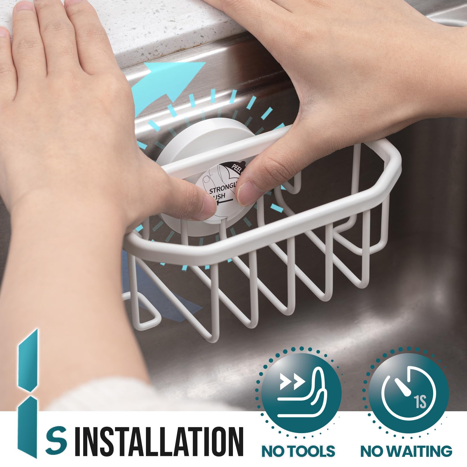 Sponge Holder for Kitchen Sink with Suction Cup