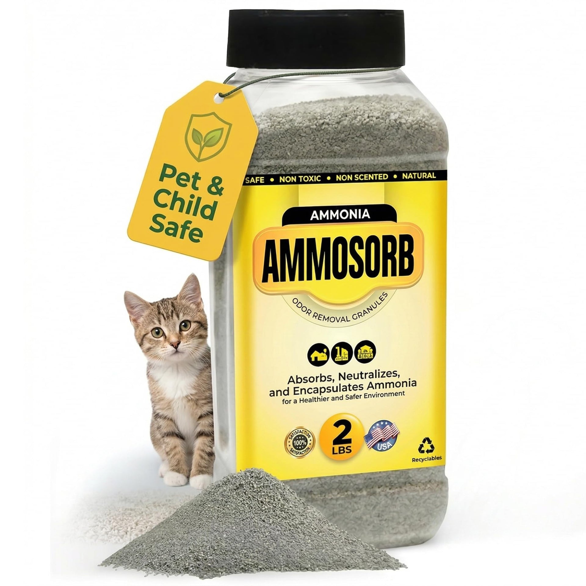 Natural Cat Litter and Urine Deodorizer Granules (32 Ounce)