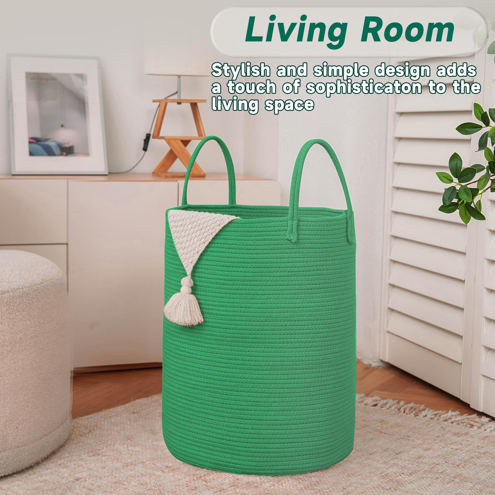 60L Cotton Rope Laundry Basket Hamper