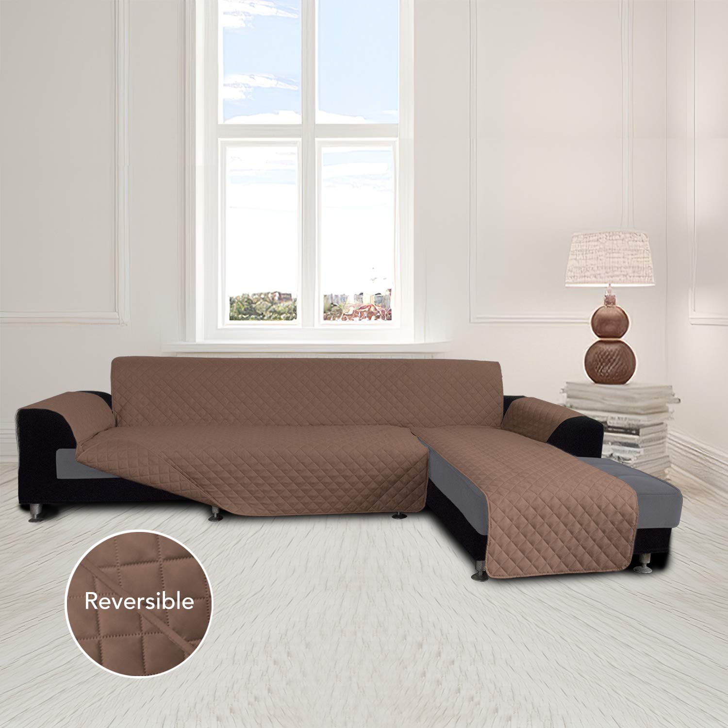 Reversible L Shape Sectional Couch Cover
