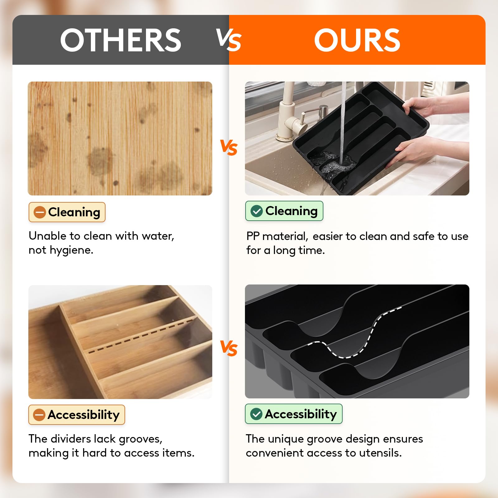 Silverware Drawer Organizer Tray