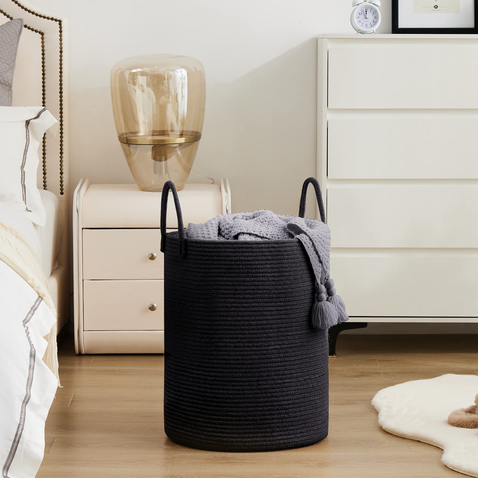 Woven Rope Laundry Hamper Basket - ModHome Supplies