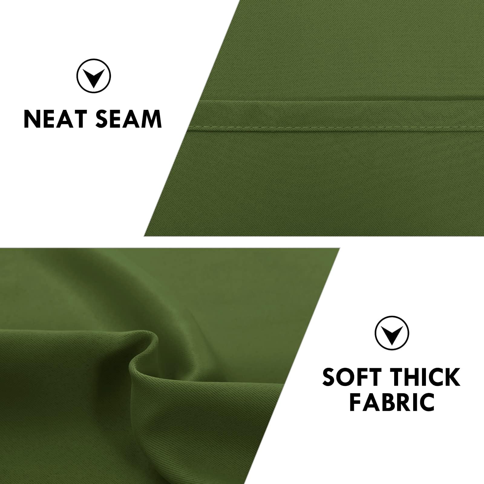 Short Blackout Curtains 52 x 36 Inch for Kitchen RV Bunk Olive Green