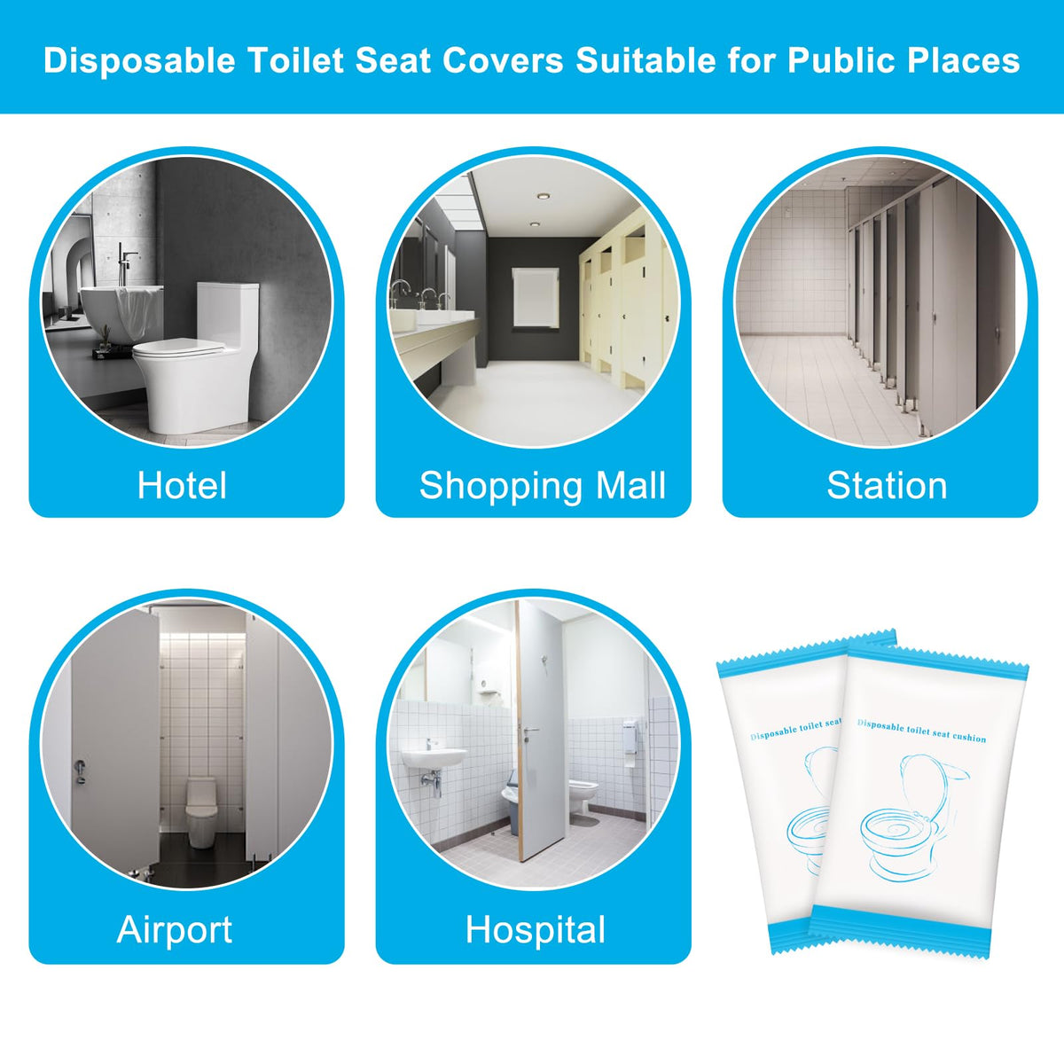 50 Pack Disposable Toilet Seat Cover (50 Count)